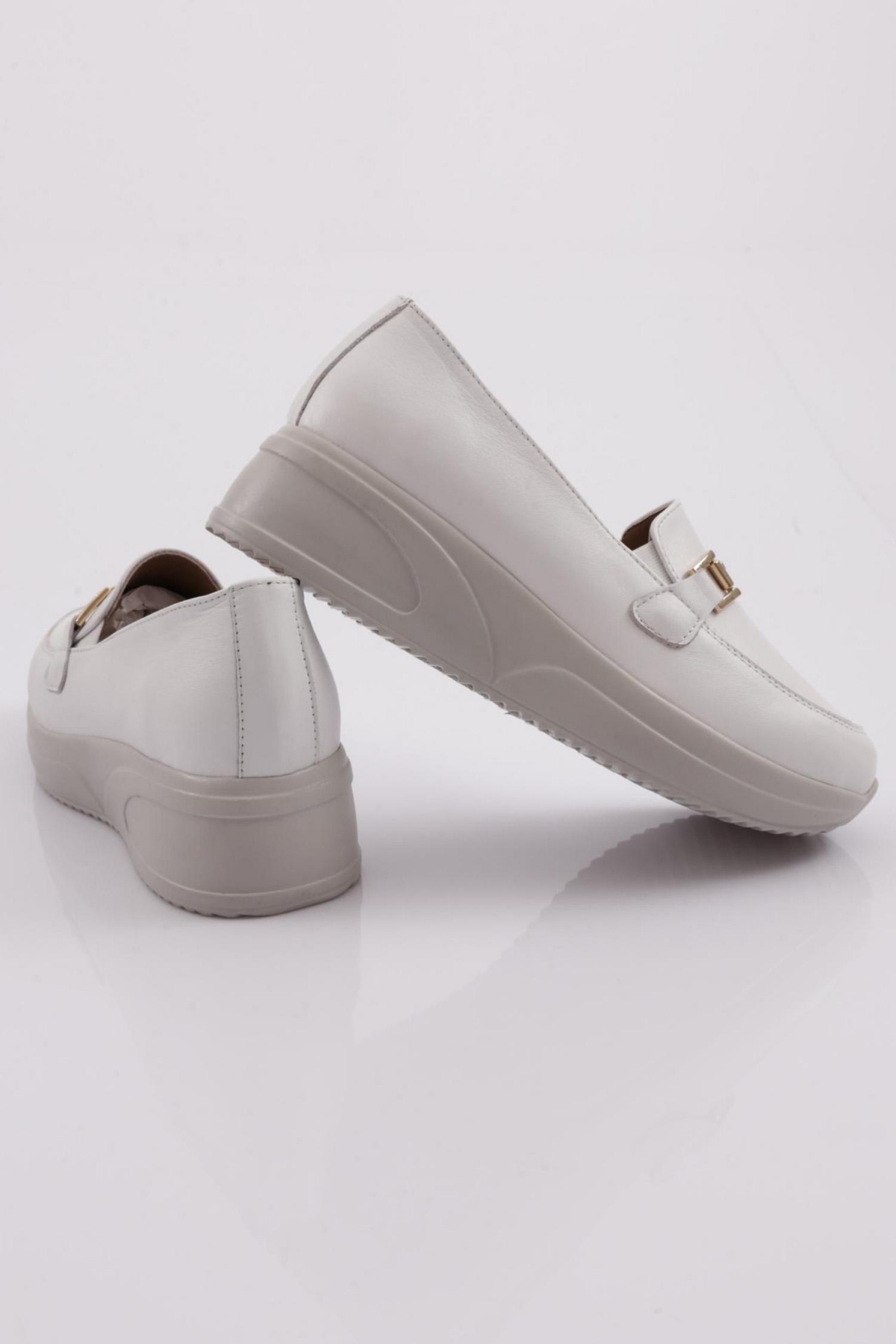 Dgn Dgn Beyaz 2237 Kadin Kalin Taban Comfort Ayakkabi Casual Ayakkabı | Flo Beyaz - 4. görsel