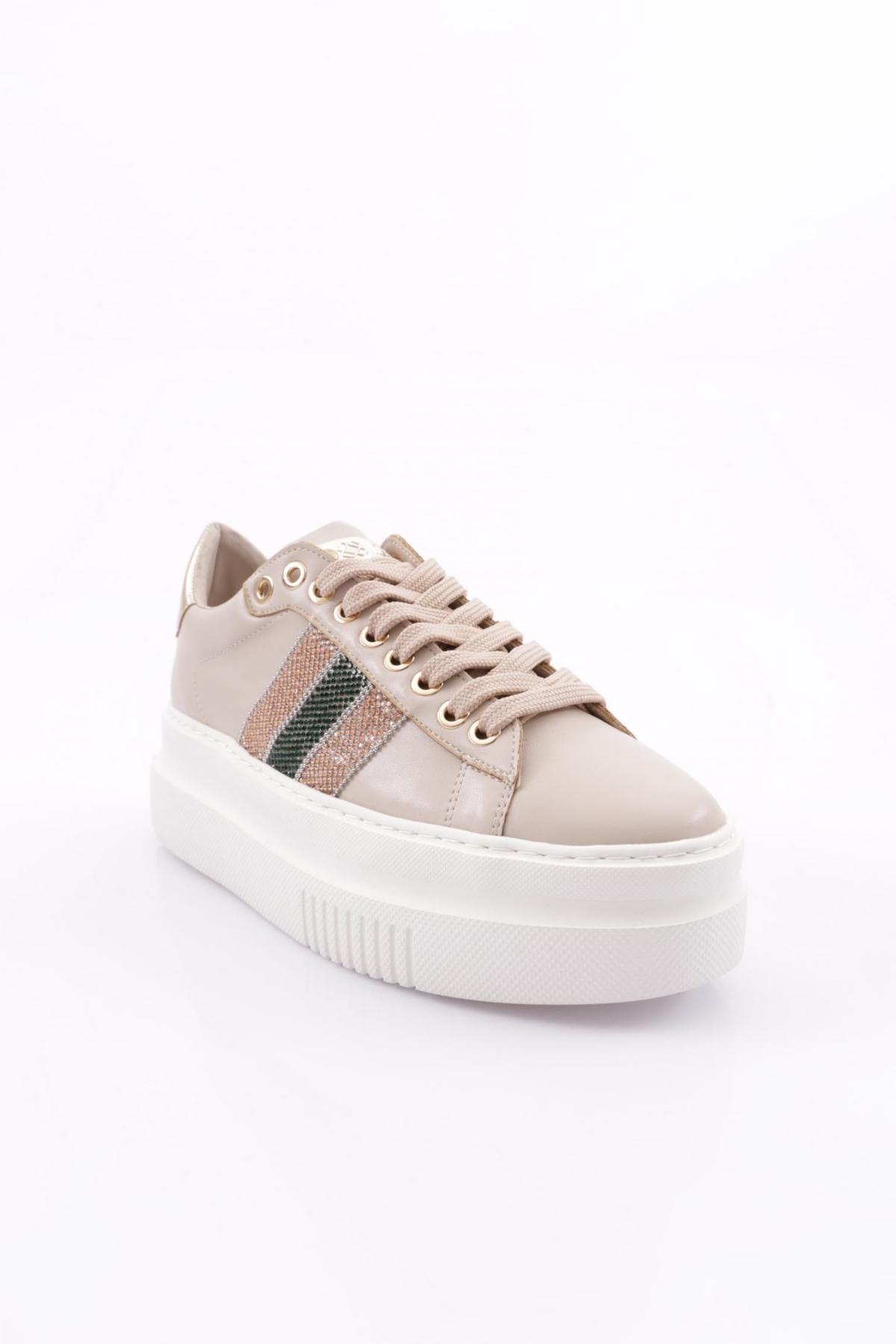 Es865 Kadin Kalin Silver Taşli Sneakers Ayakkabi - Görsel 3