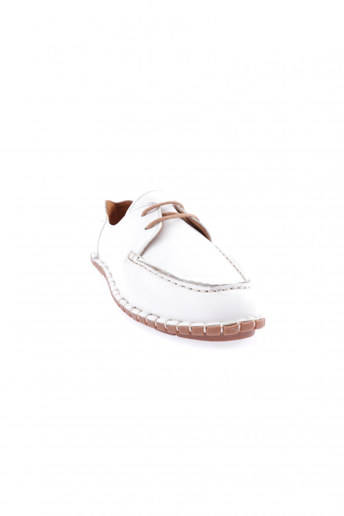 Dgn Dgn Beyaz 601-23Y Kadin Dikiş Detayli Önden Bağcikli Loafer Ayakkabi Casual Ayakkabı | Flo Beyaz - 3. görsel