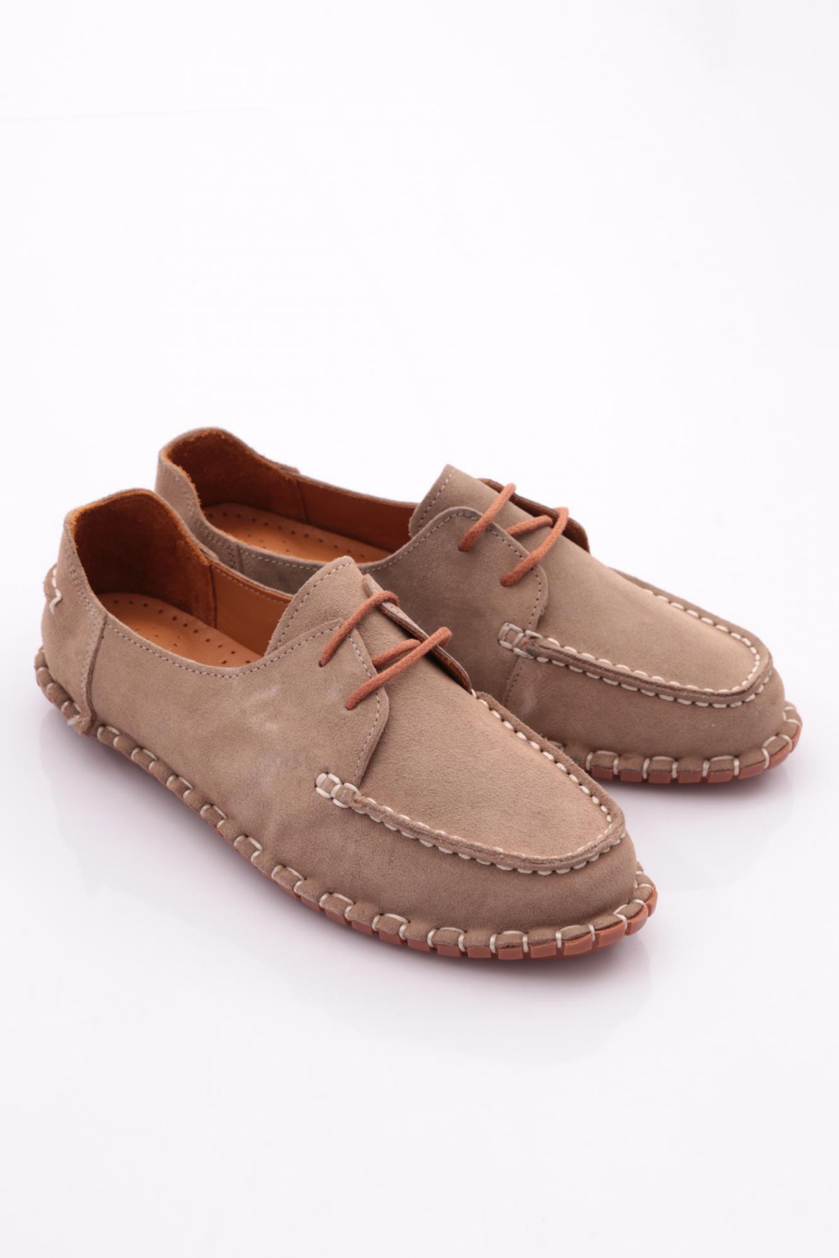 602 Kadin Dikiş Detayli Önden Bağcikli Makosen Ayakkabi - Görsel 3