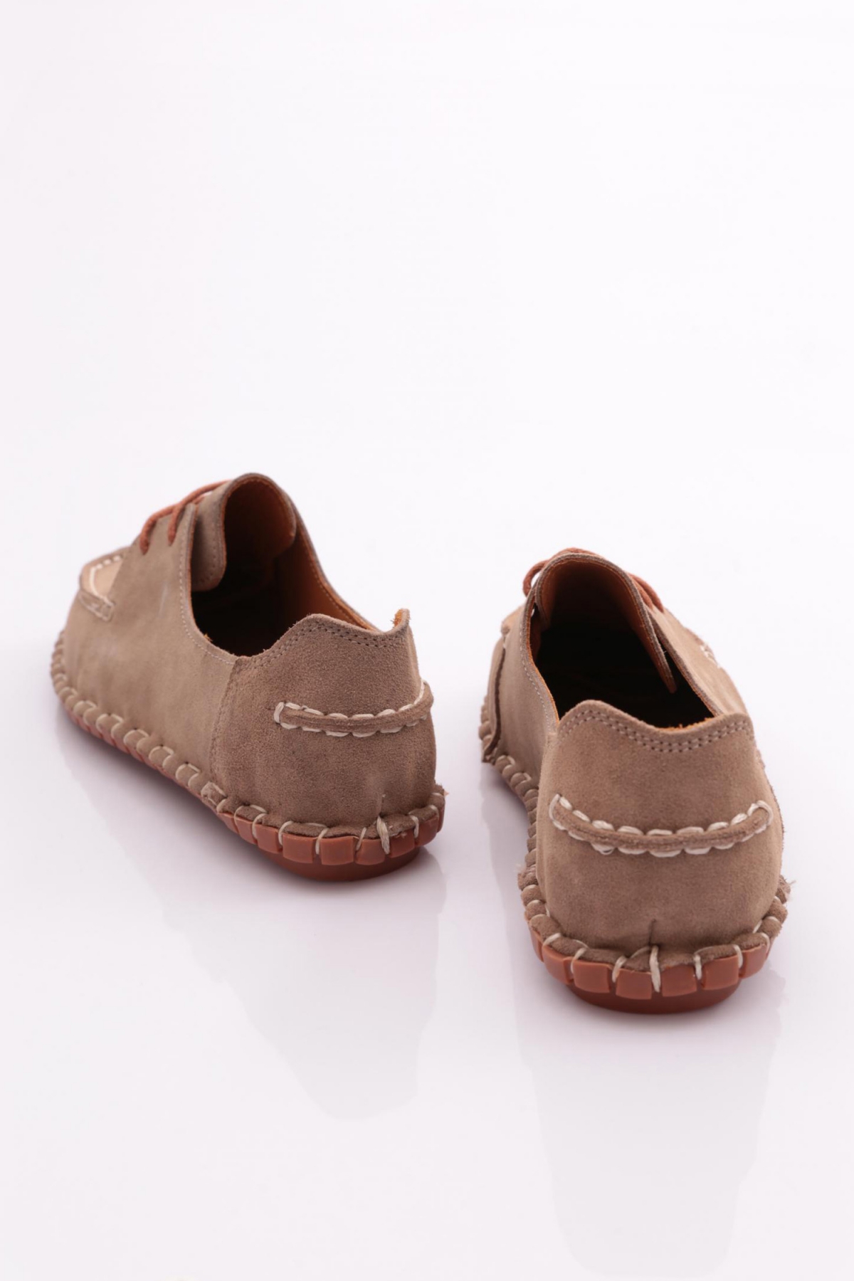 602 Kadin Dikiş Detayli Önden Bağcikli Makosen Ayakkabi - Görsel 4