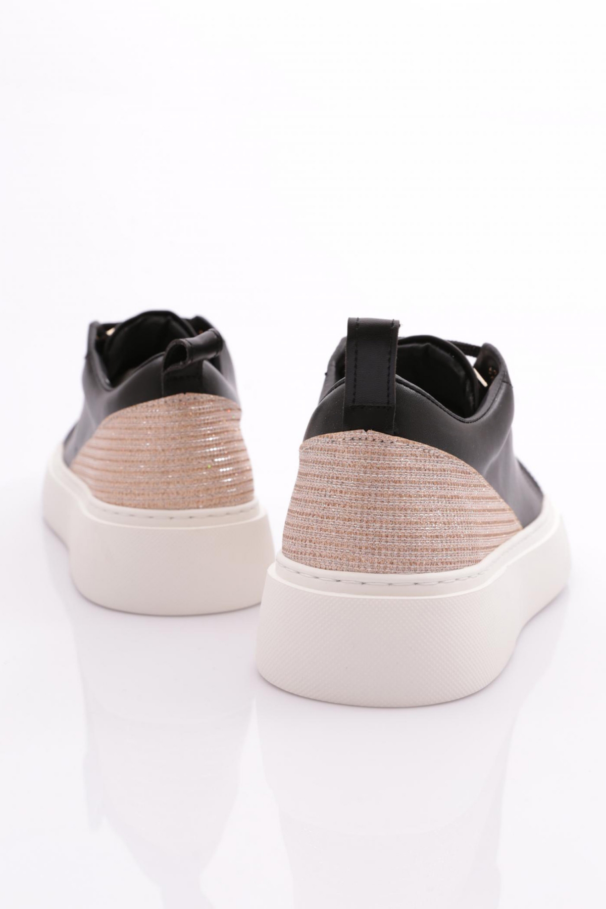 Es863 Kadin Kalin Renkli Kristal Taşli Sneakers Ayakkabi - Görsel 4