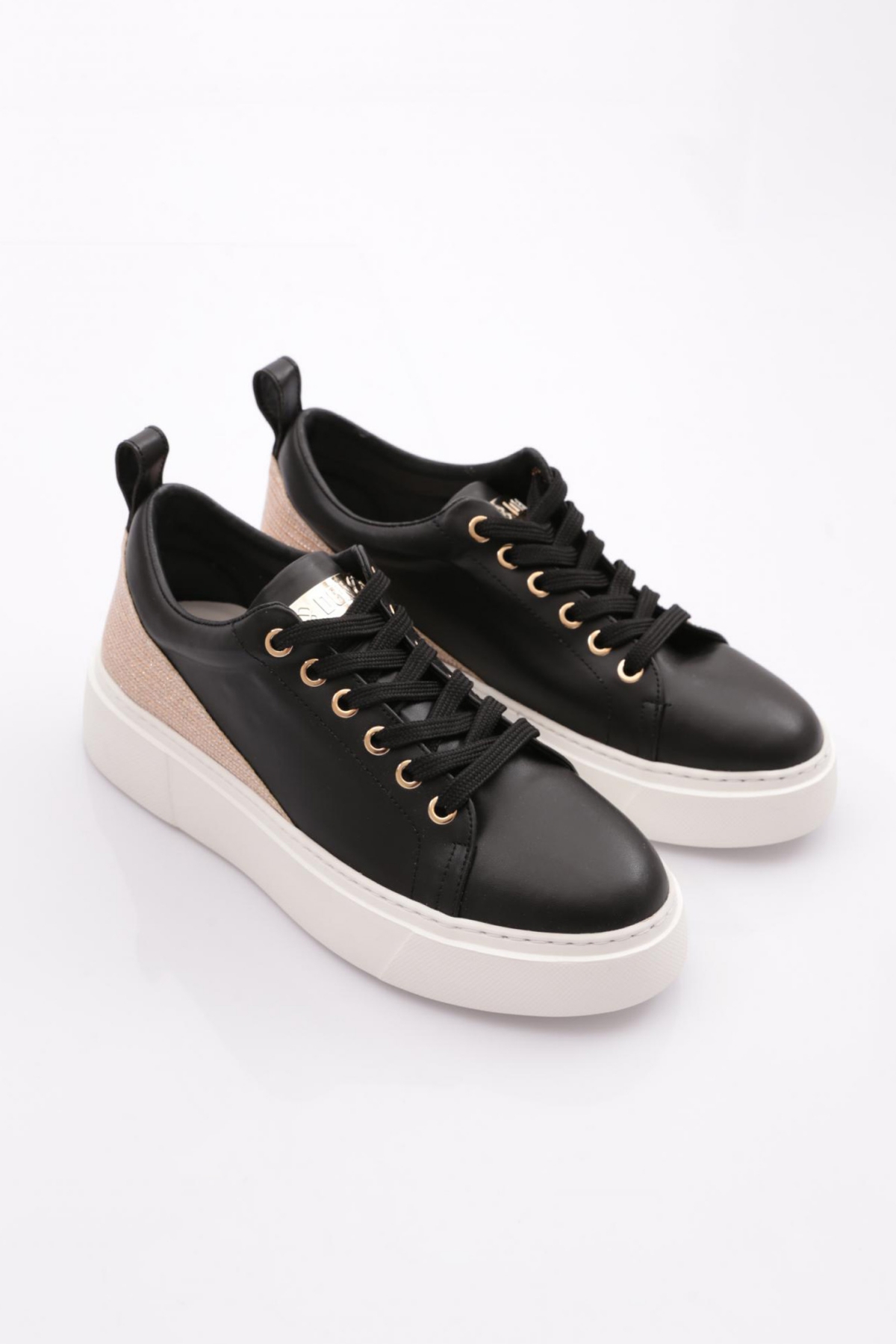 Es851 Kadin Kalin Taban Halhal Detayli Silver Taşli Sneakers Ayakkabi - Görsel 3