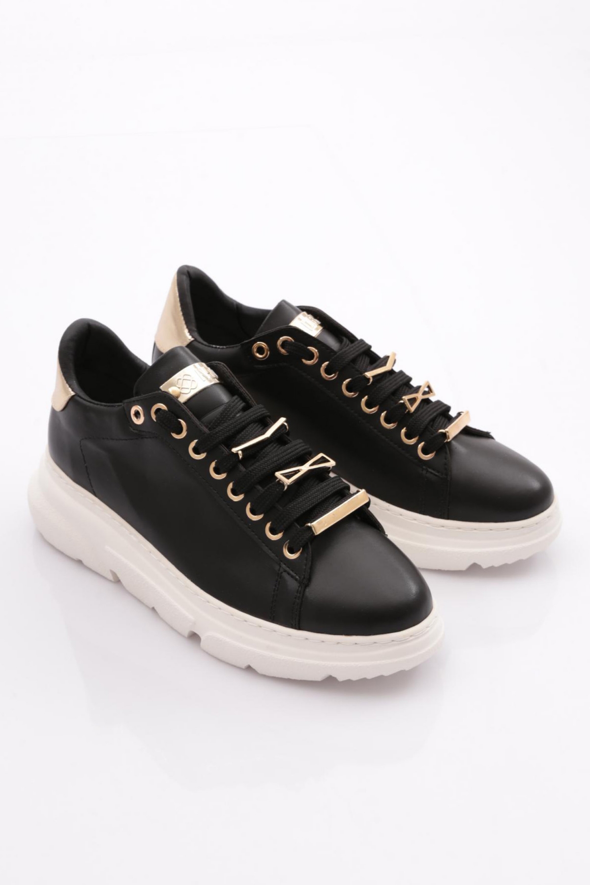 Es864 Kadin Kalin Kristal Taşli Sneakers Ayakkabi - Görsel 3