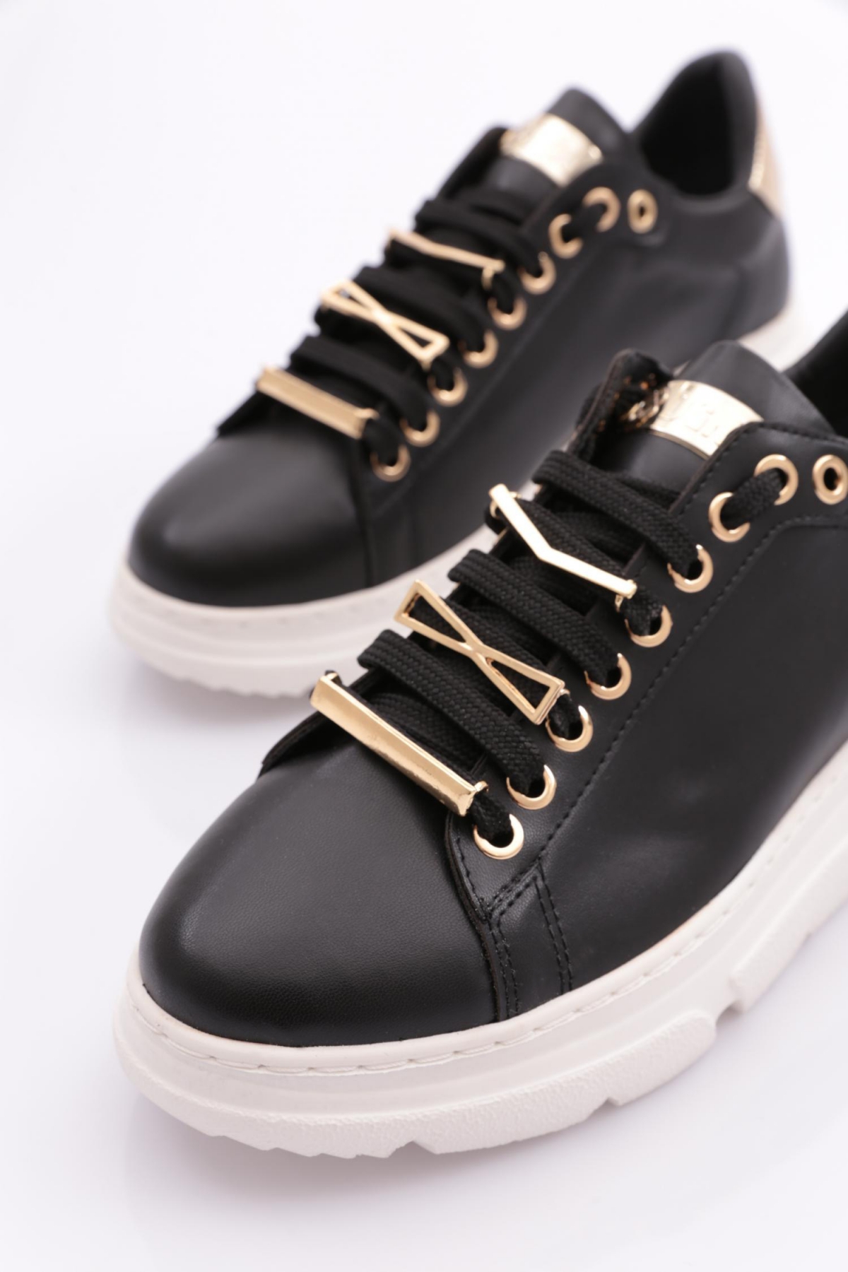 Es864 Kadin Kalin Kristal Taşli Sneakers Ayakkabi - Görsel 5