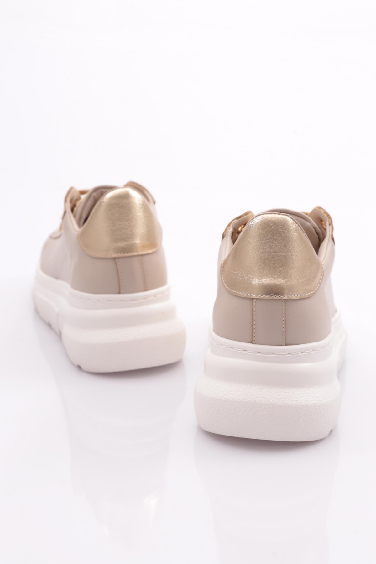 Es864 Kadin Kalin Kristal Taşli Sneakers Ayakkabi - Görsel 4