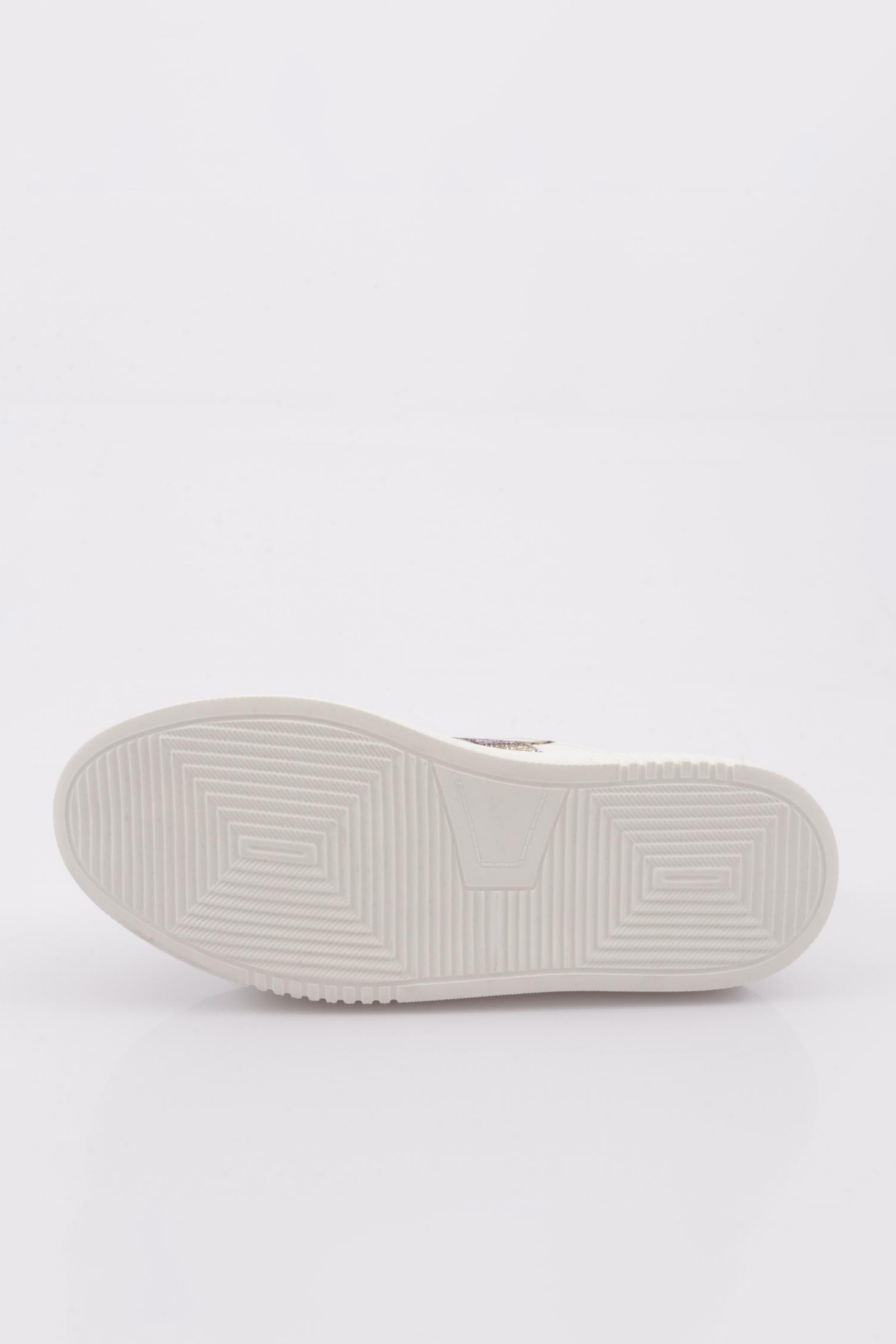 Es861 Kadin Kalin Taban Silver Taşli Sneakers Ayakkabi - Görsel 6