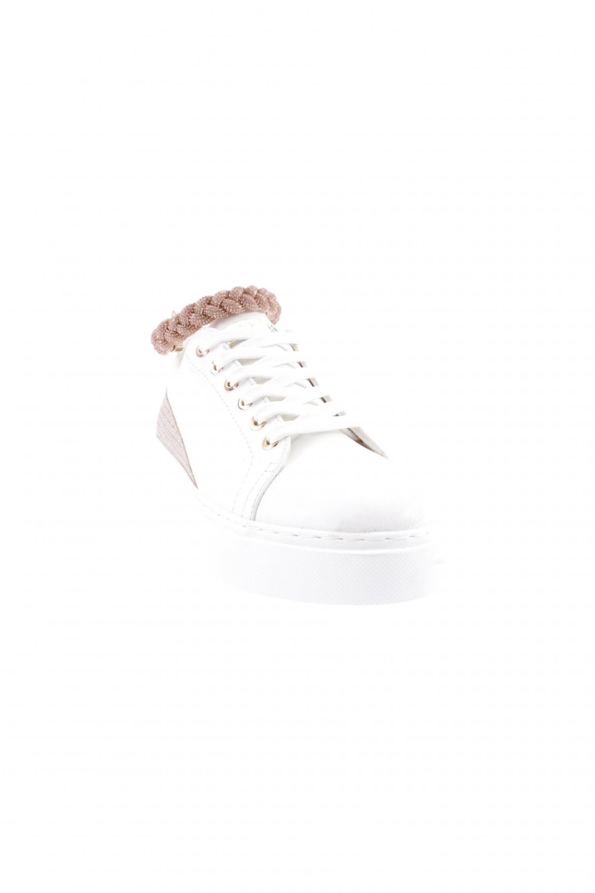 Es851-23Y Kadin Kalin Taban Halhal Detayli Silver Taşli Sneakers Ayakkabi - Görsel 3