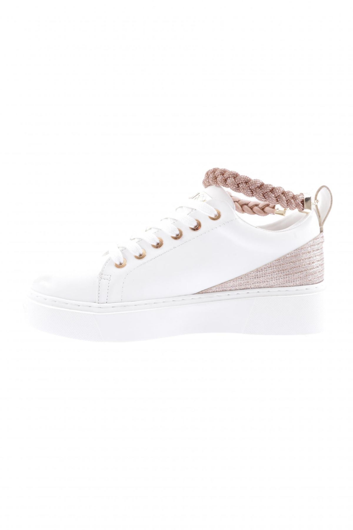 Es851-23Y Kadin Kalin Taban Halhal Detayli Silver Taşli Sneakers Ayakkabi - Görsel 4