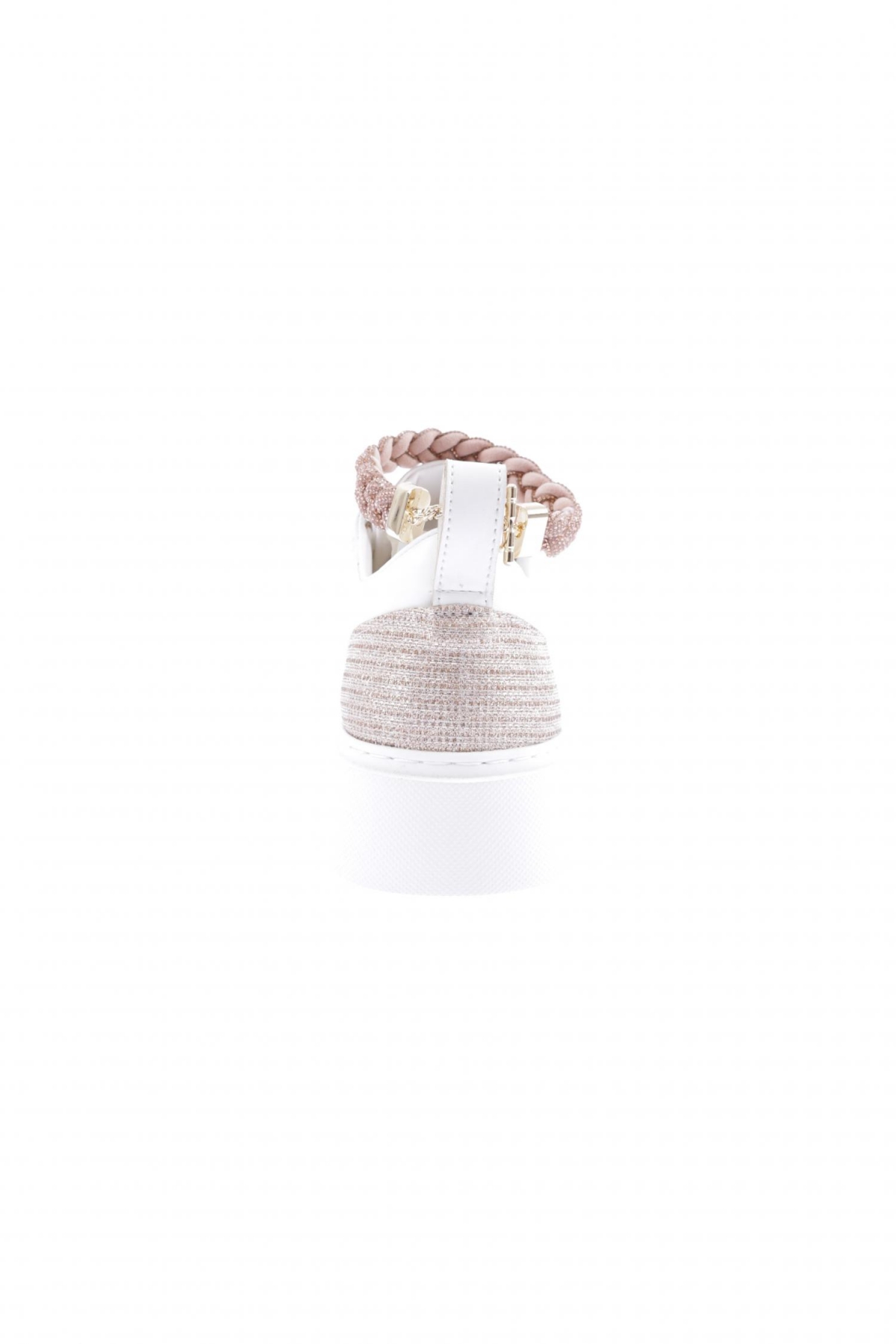 Es851-23Y Kadin Kalin Taban Halhal Detayli Silver Taşli Sneakers Ayakkabi - Görsel 5