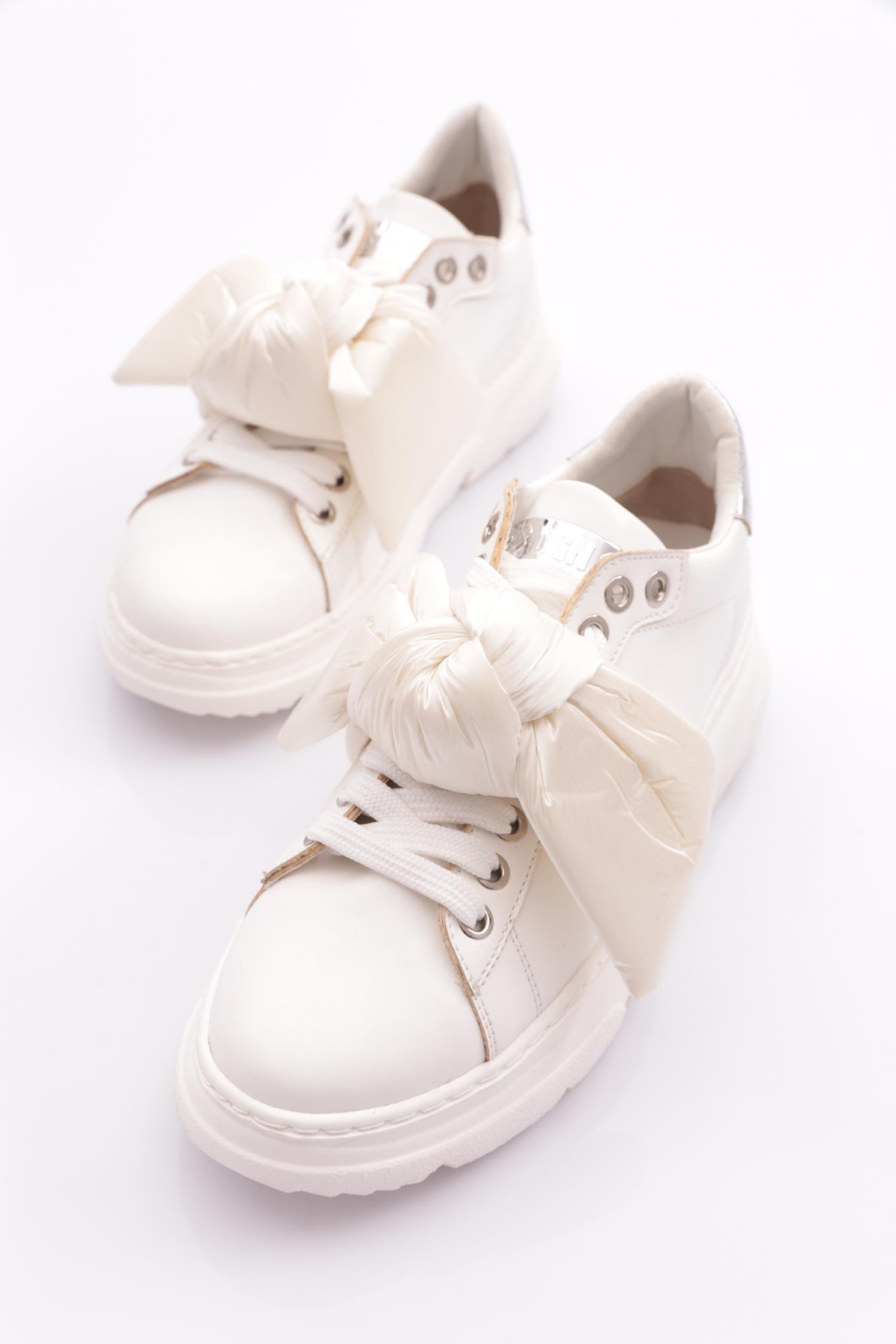 Es853 Kadin Kalin Taban Fiyonklu Sneakers Ayakkabi - Görsel 5