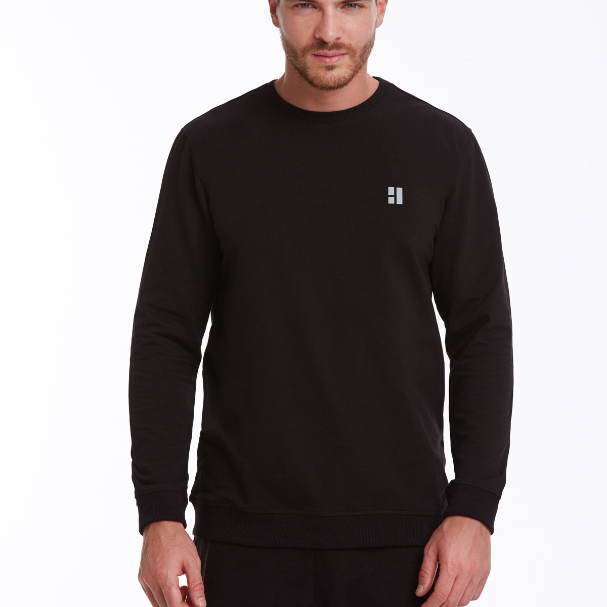 Düz Pamuklu Bölünmüş Sweatshirt