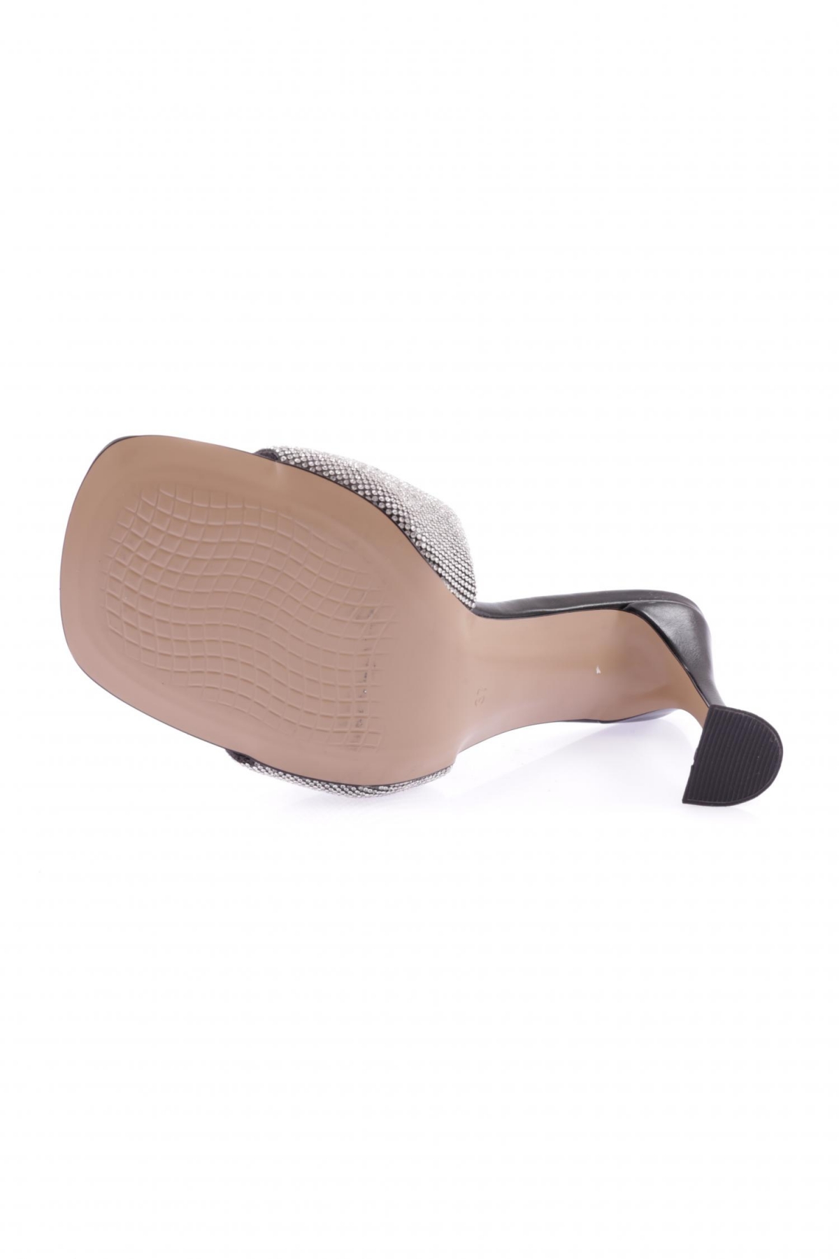 8021-23Y Kadin Silver Taşli Topuklu Terlik - Görsel 6