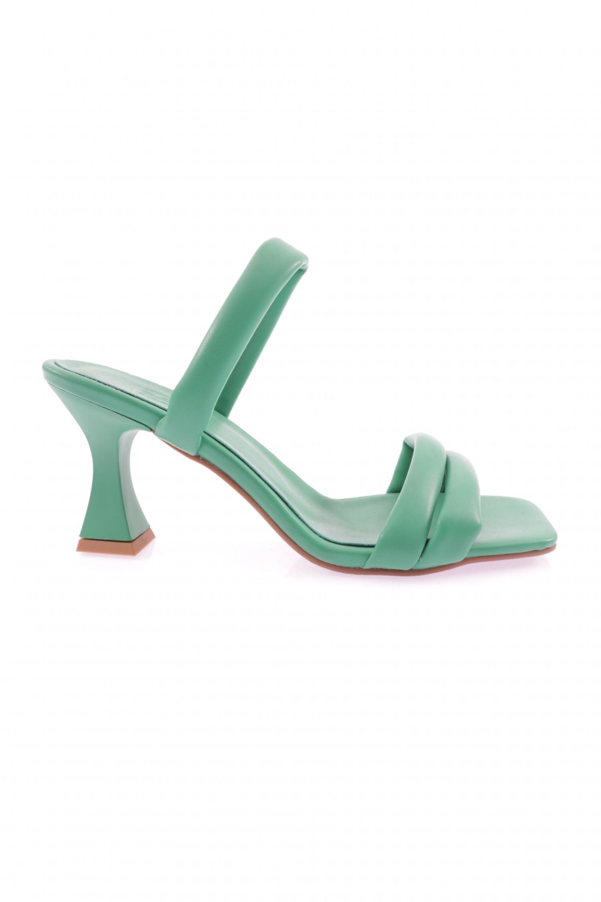 3025-23Y Kadin İki Sirali Bantli Kadeh Topuklu Terlik - Görsel 2