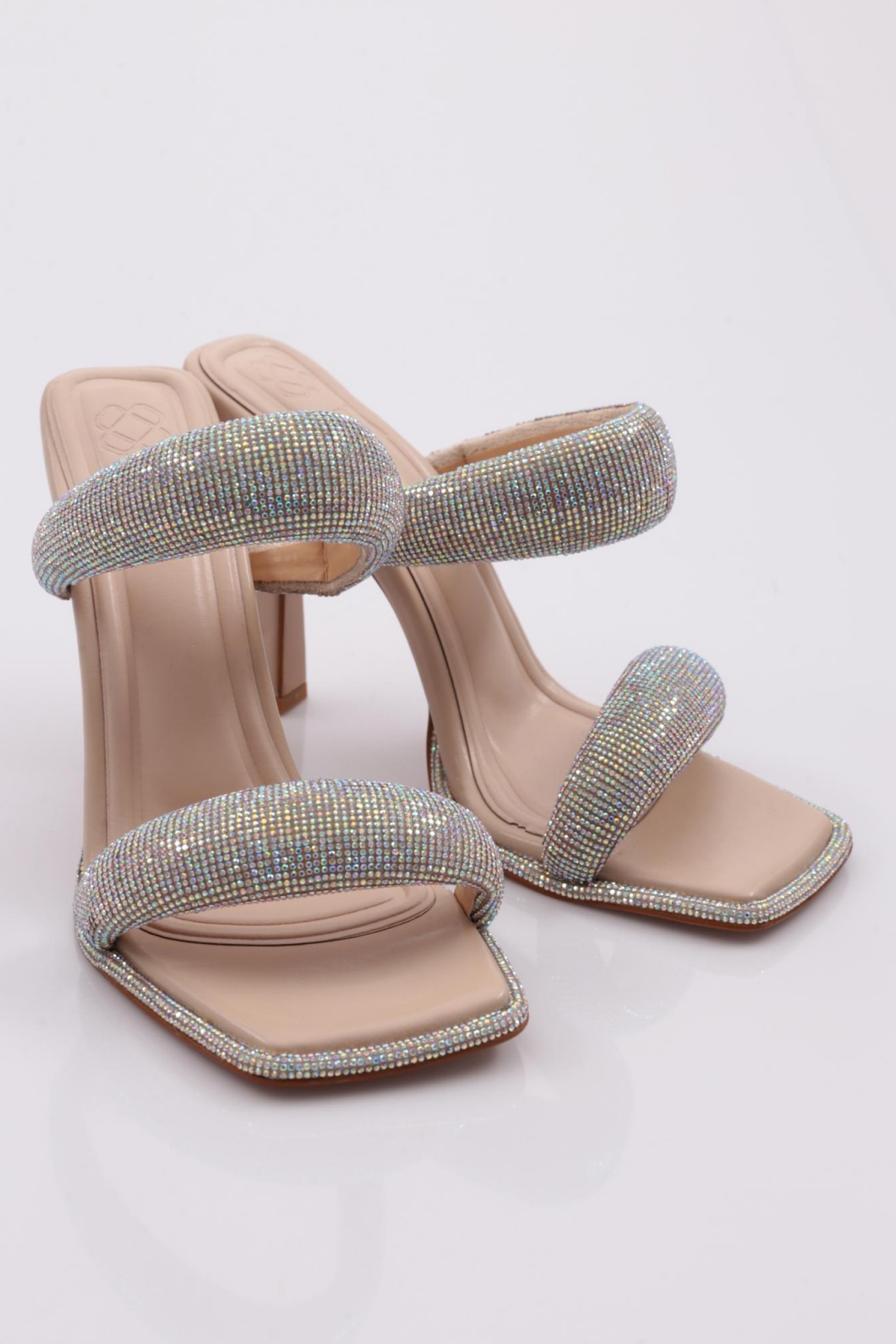 2027 Kadin Kalin Silver Taş Bantli Topuklu Terlik - Görsel 3