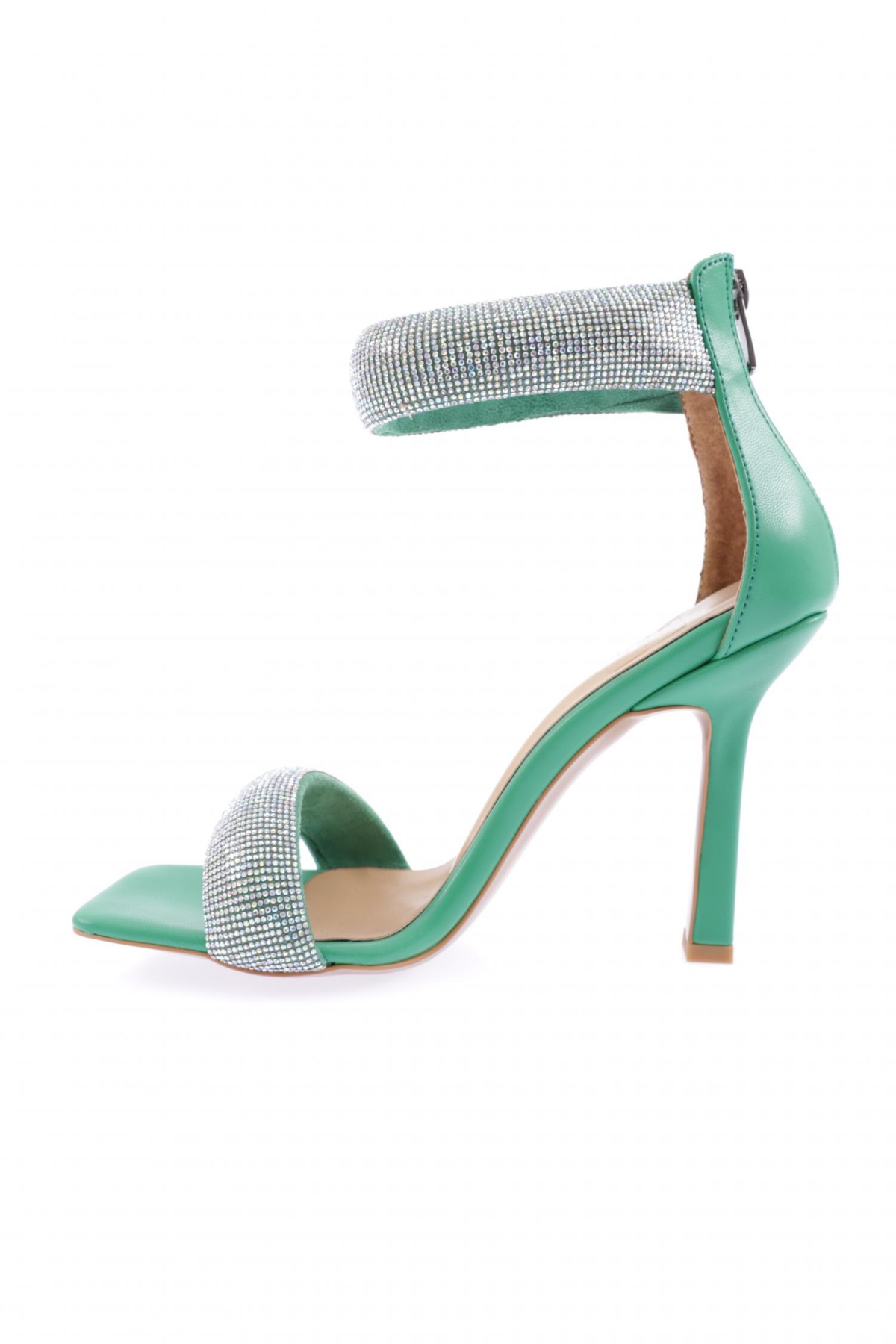 8044-23Y Kadin Silver Taşli Bilekten Bağli Topuklu Sandalet - Görsel 4