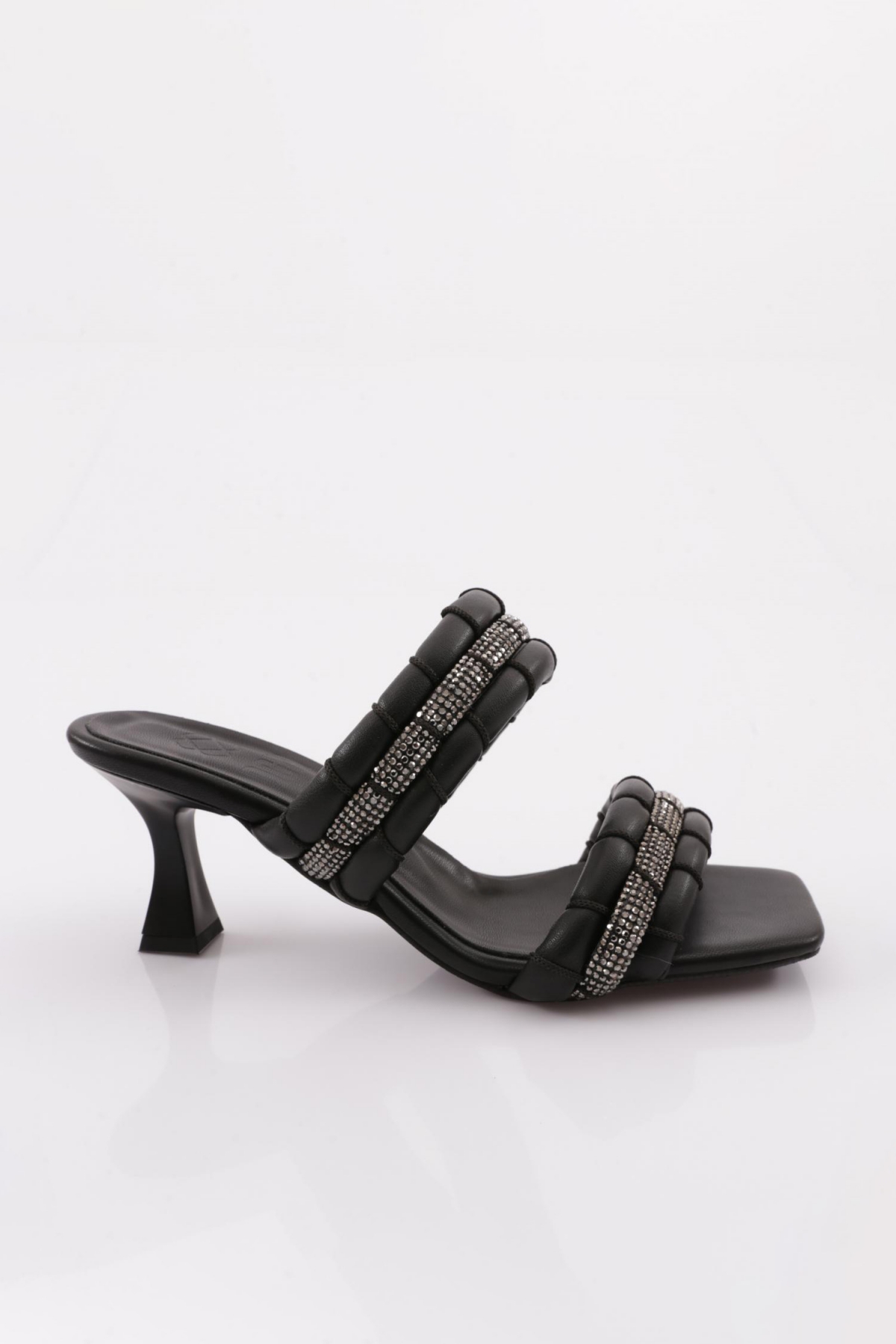 990 Kadin Silver Taşli Topuklu Terlik - Görsel 2