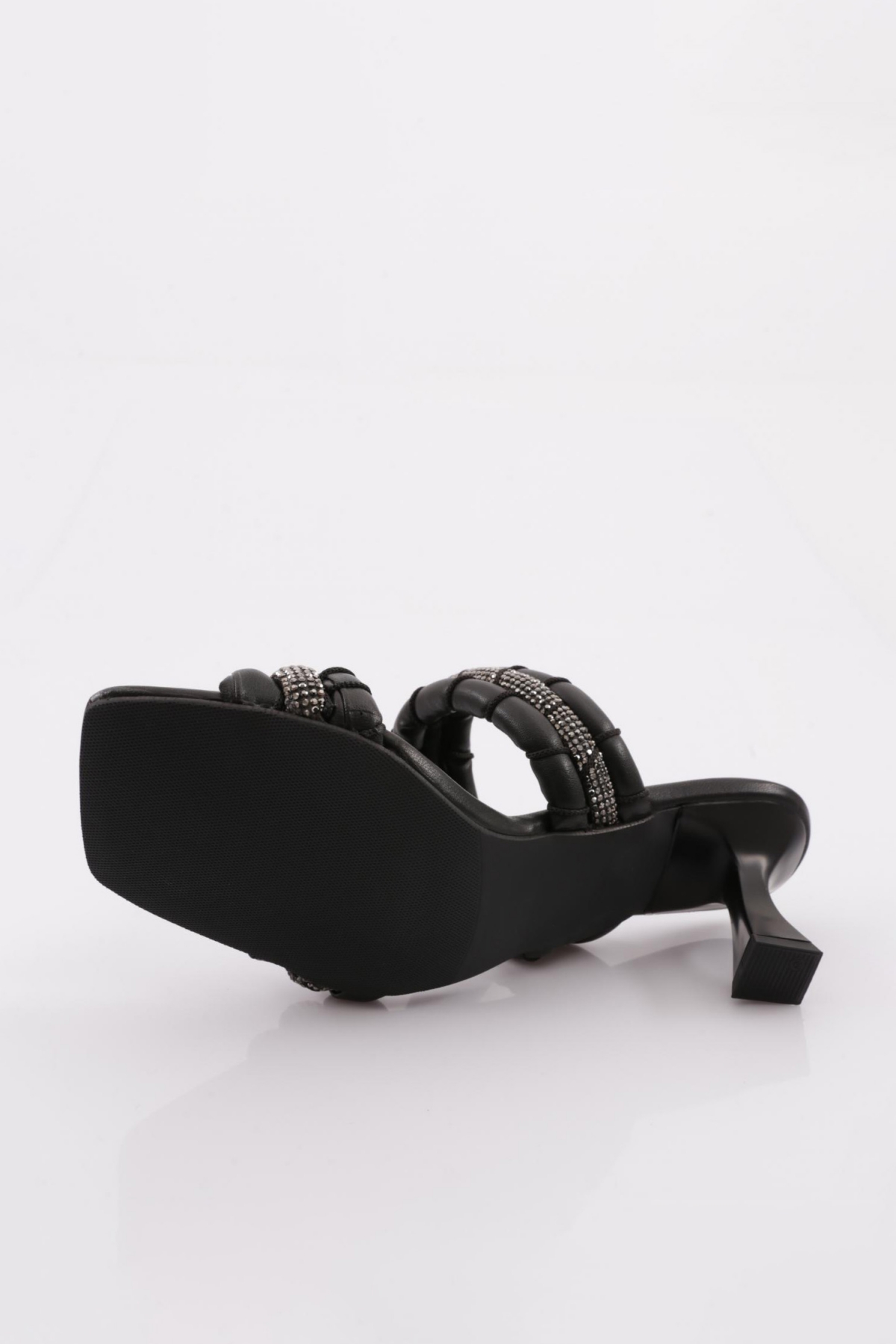 990 Kadin Silver Taşli Topuklu Terlik - Görsel 6