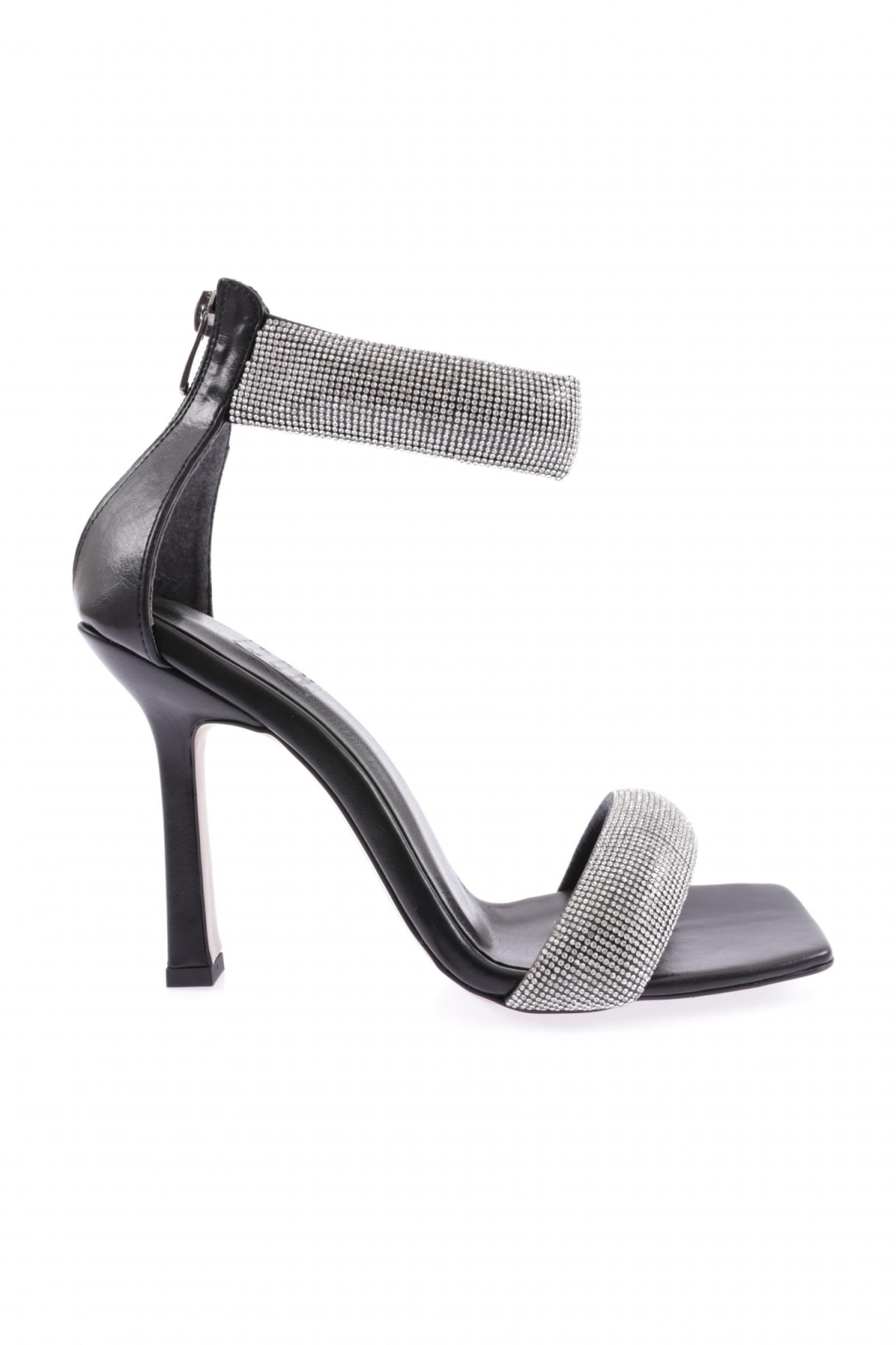 8044-23Y Kadin Silver Taşli Bilekten Bağli Topuklu Sandalet - Görsel 2