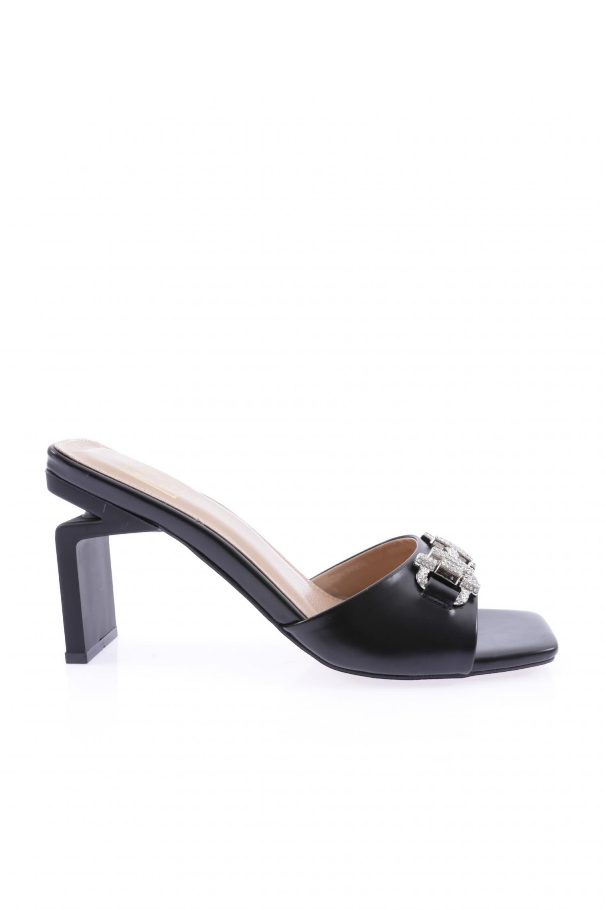 K9011 Kadin Aksesuarli Topuklu Terlik - Görsel 2