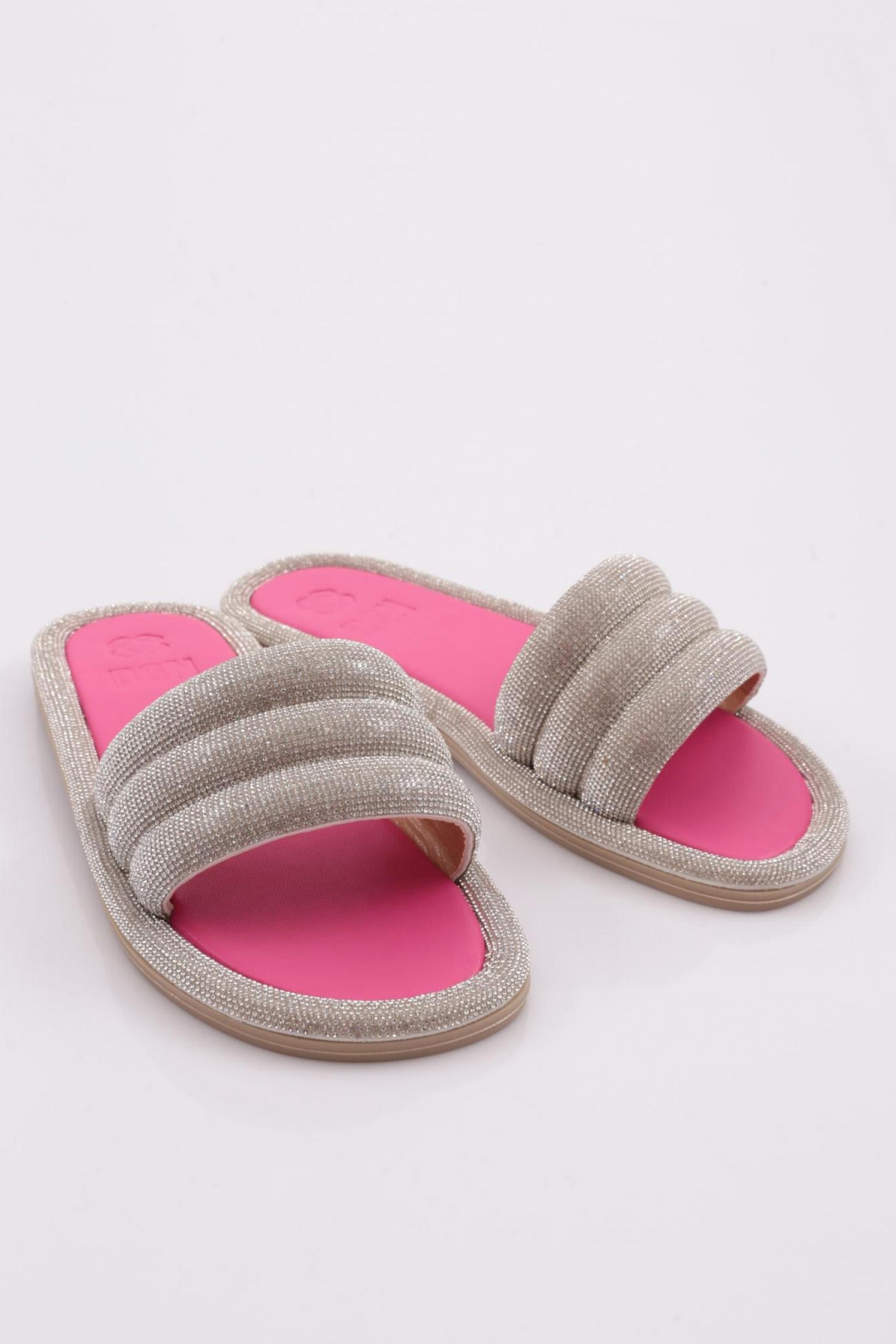 3060 Kadin Düz Taban Taşli Terlik - Görsel 3