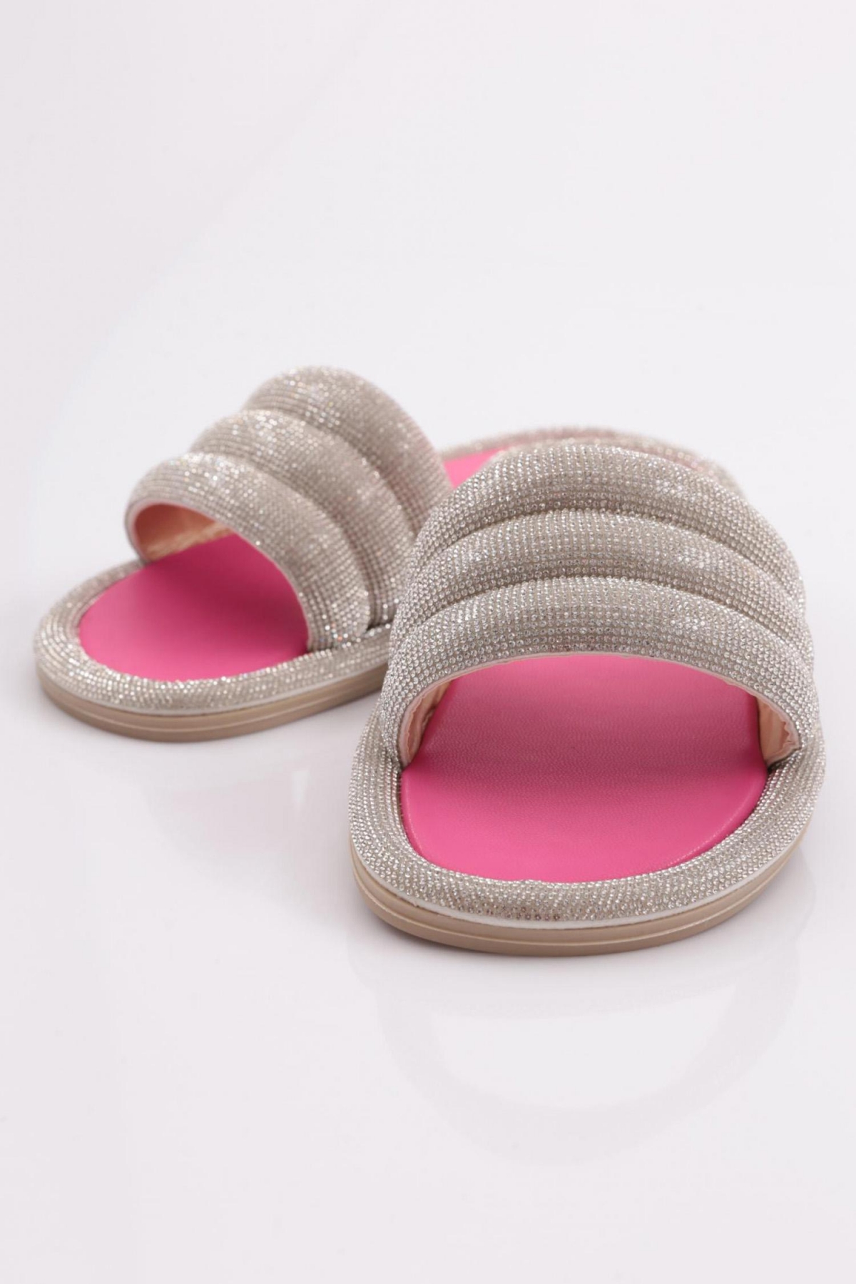 3060 Kadin Düz Taban Taşli Terlik - Görsel 5