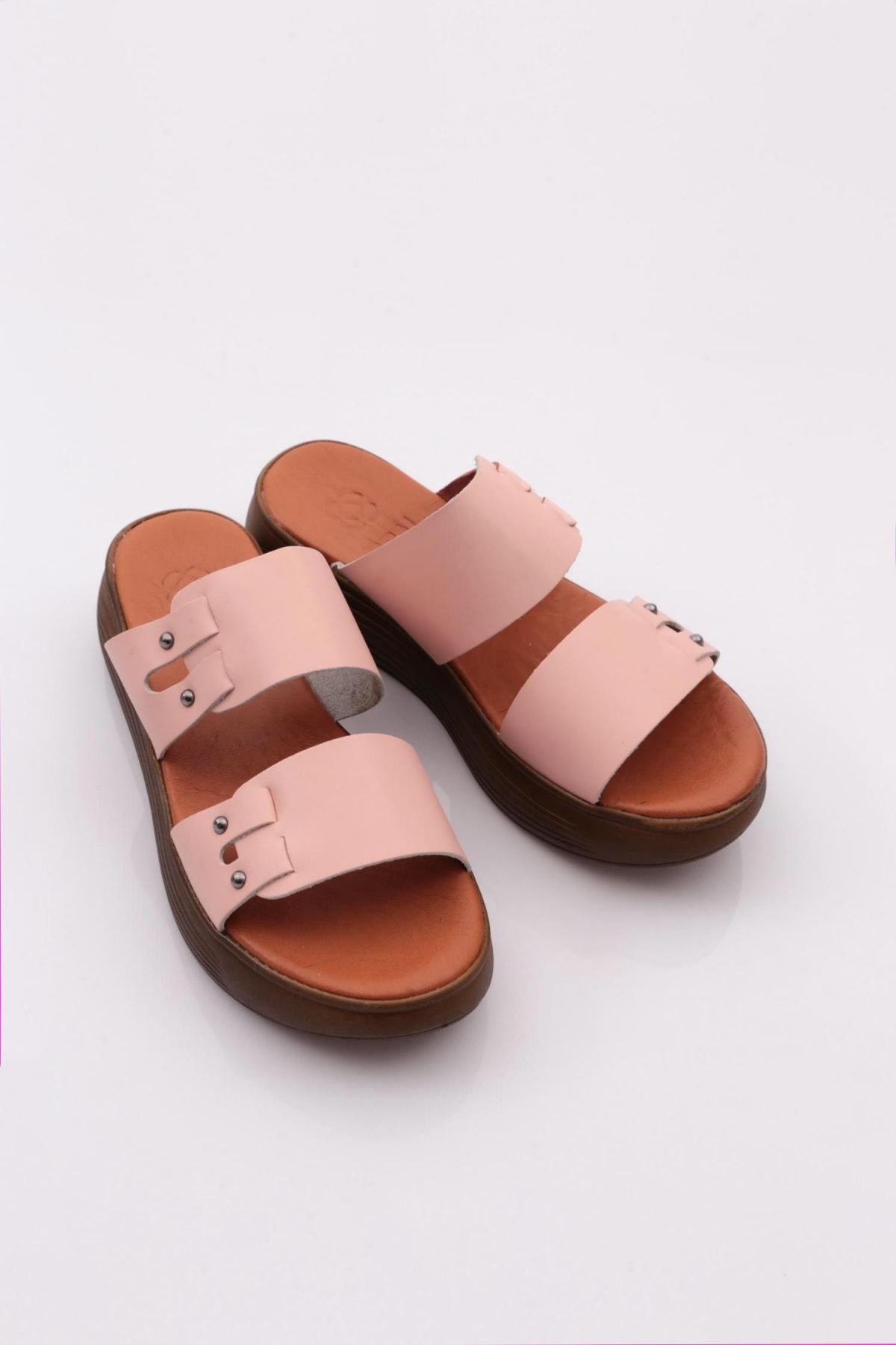 500 Kadin Kalin Sirali Bantli Troklu Kalin Taban Terlik - Görsel 3