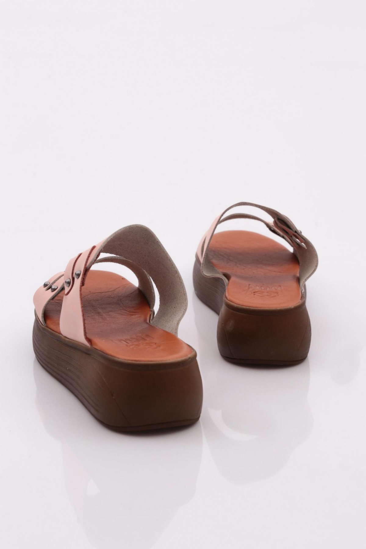 500 Kadin Kalin Sirali Bantli Troklu Kalin Taban Terlik - Görsel 4