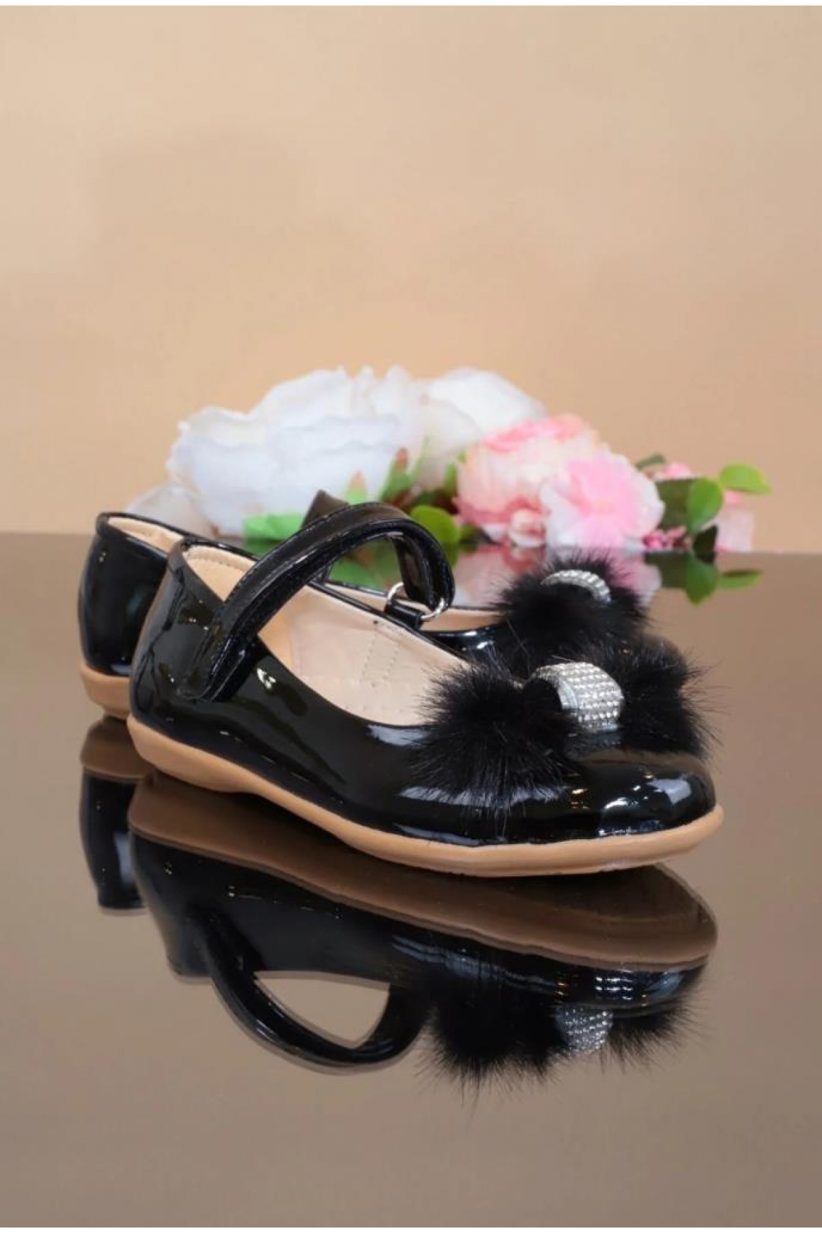 Anılbebe 34001-P Rugan Taşlı Fashıon Kız Çocuk Babet - Görsel 2