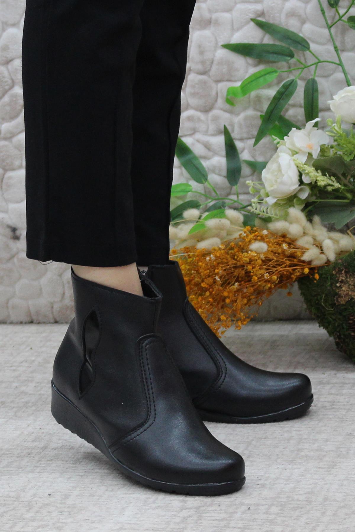3252 07 Fermuarlı Kaymaz Taban Günlük Kadın Bot - Görsel 3