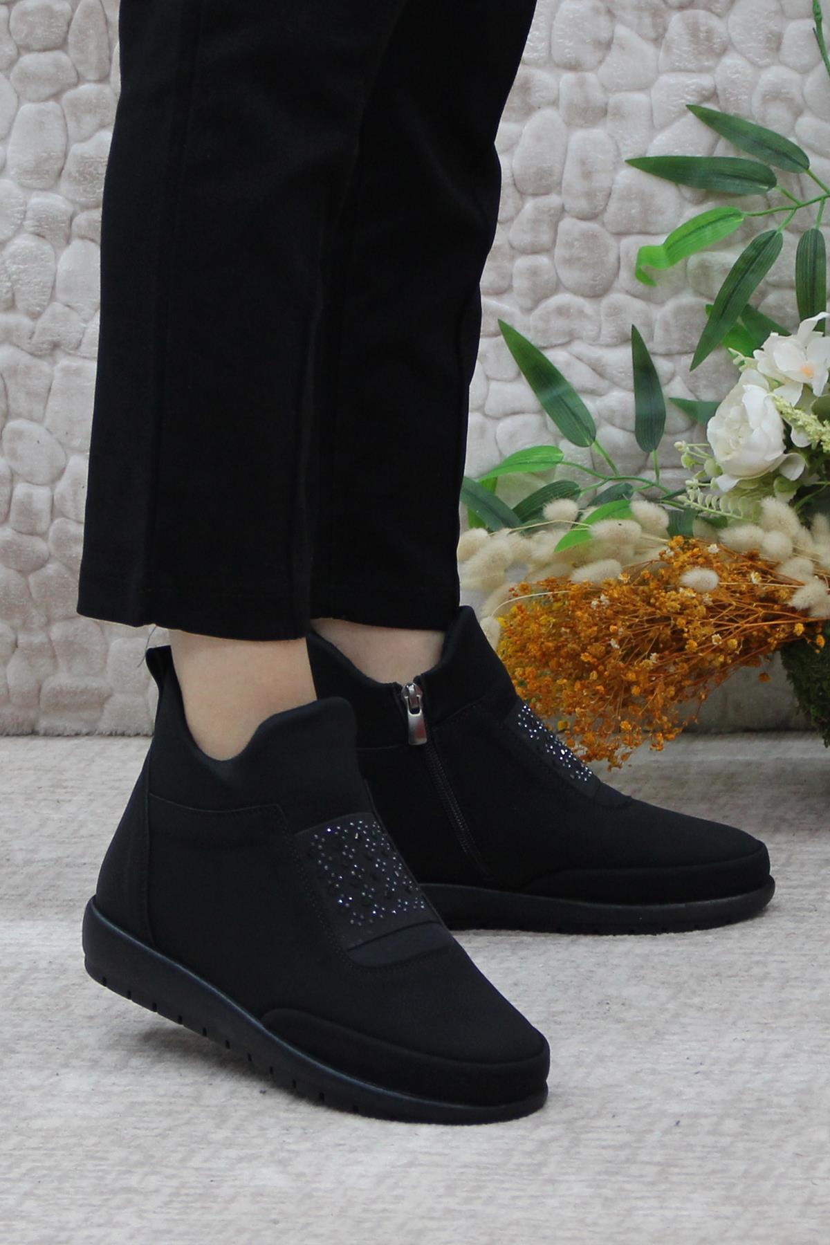 4239 Comfort Taş Detaylı Fermualı Kaymaz Taban Kadın Bot - Görsel 3