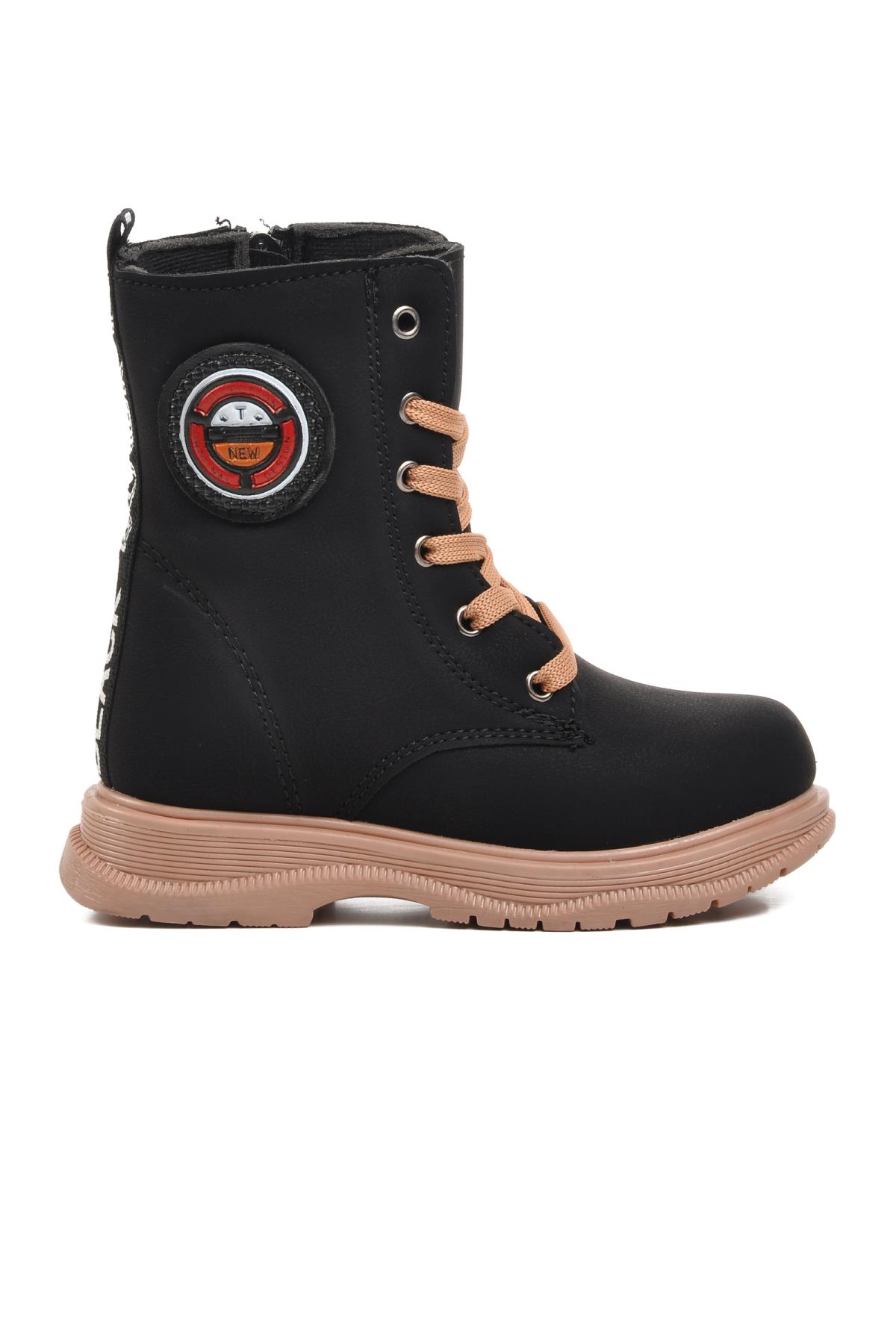 Peris-P Siyah-Turuncu İçi Kürklü Kız Çocuk Bot - Görsel 2