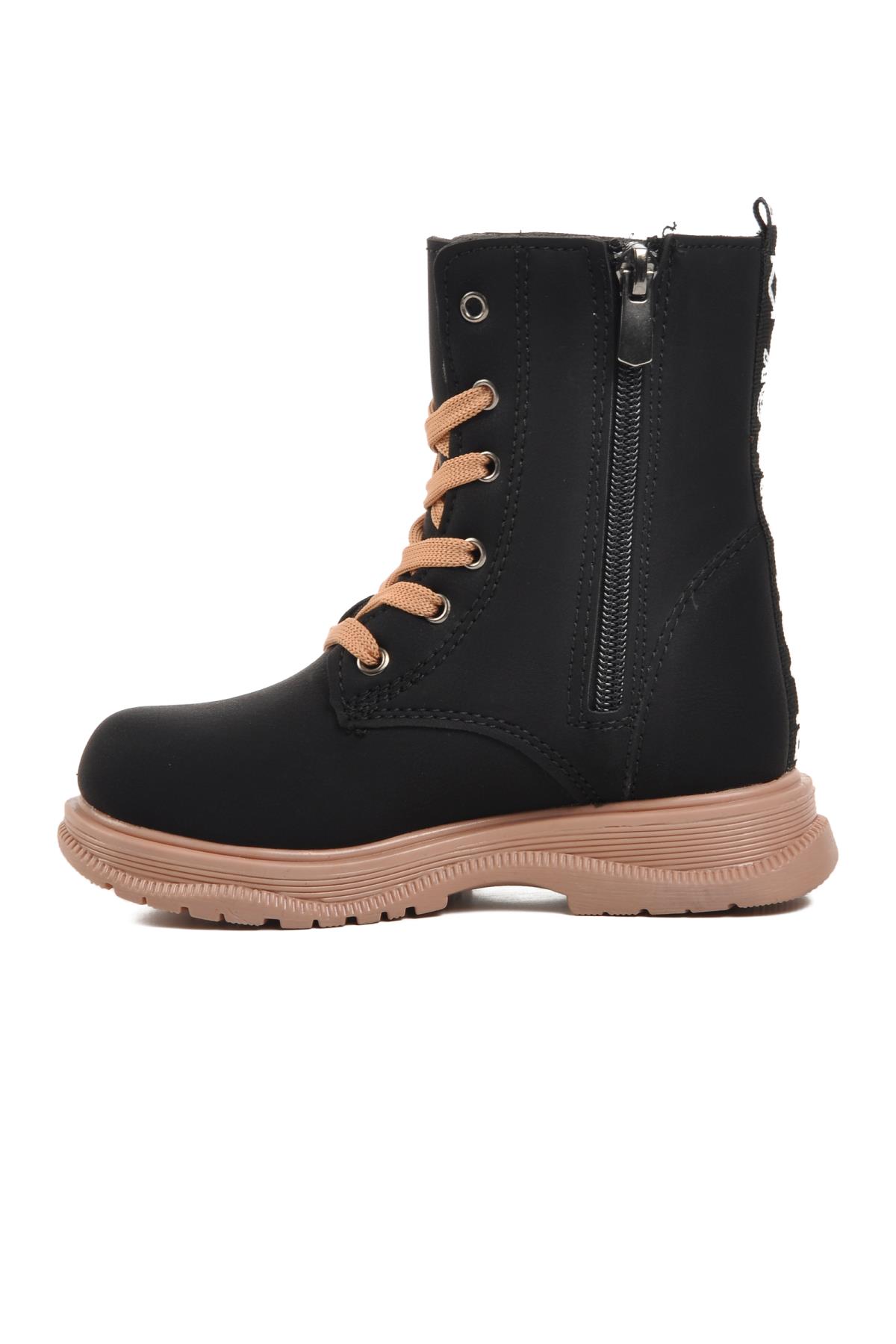 Peris-P Siyah-Turuncu İçi Kürklü Kız Çocuk Bot - Görsel 4