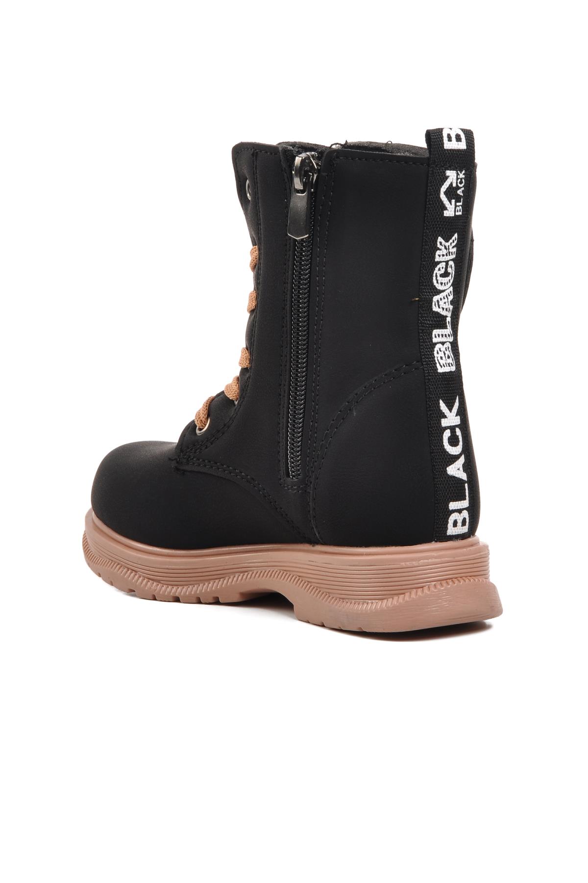 Peris-P Siyah-Turuncu İçi Kürklü Kız Çocuk Bot - Görsel 5