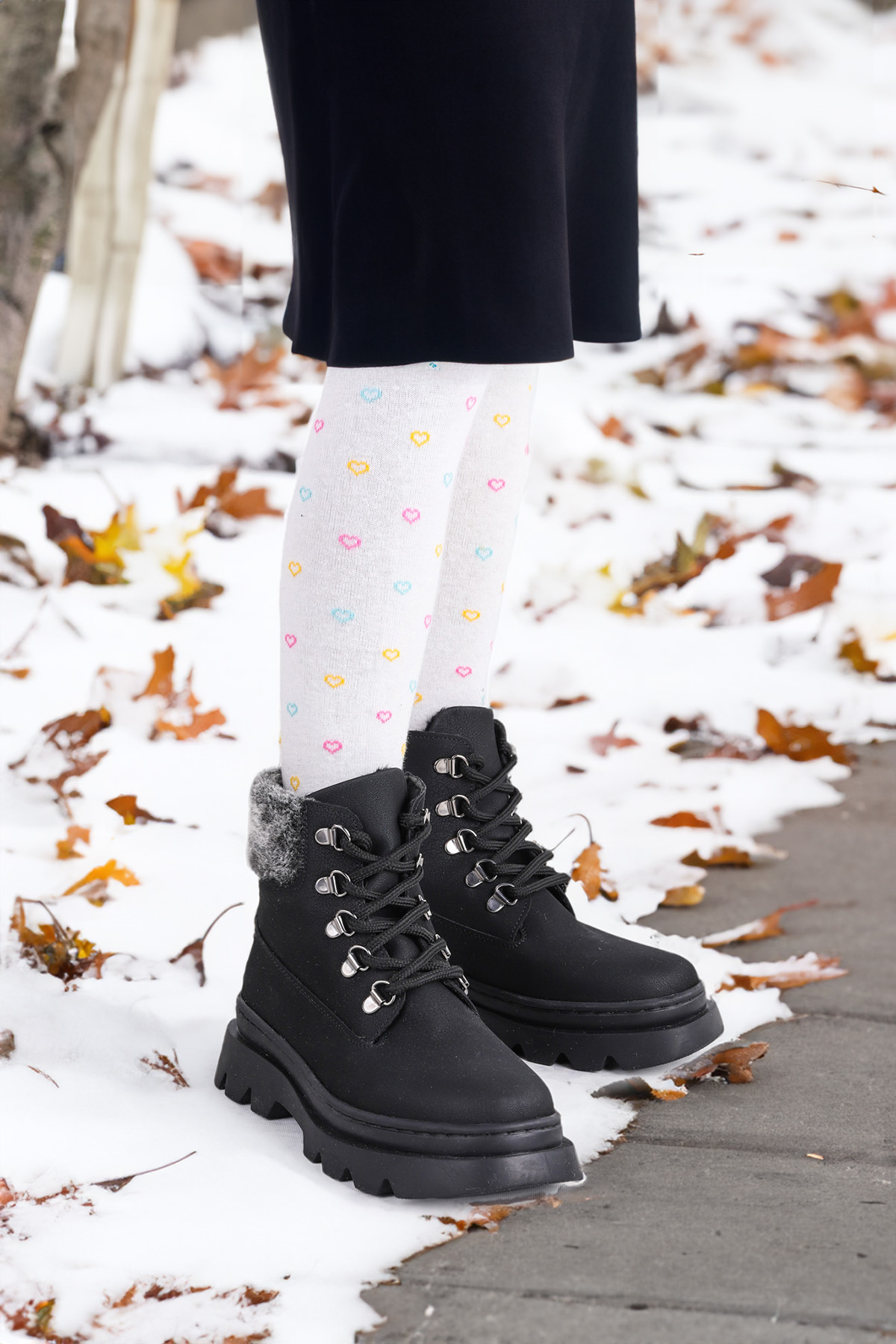 500 Günlük Fermuarlı Kız Çocuk Bot Ayakkabı Siyah - Görsel 4