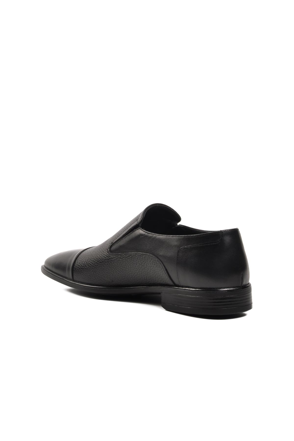2809 Siyah Kırışık Hakiki Deri Erkek Klasik Ayakkabı - Görsel 5