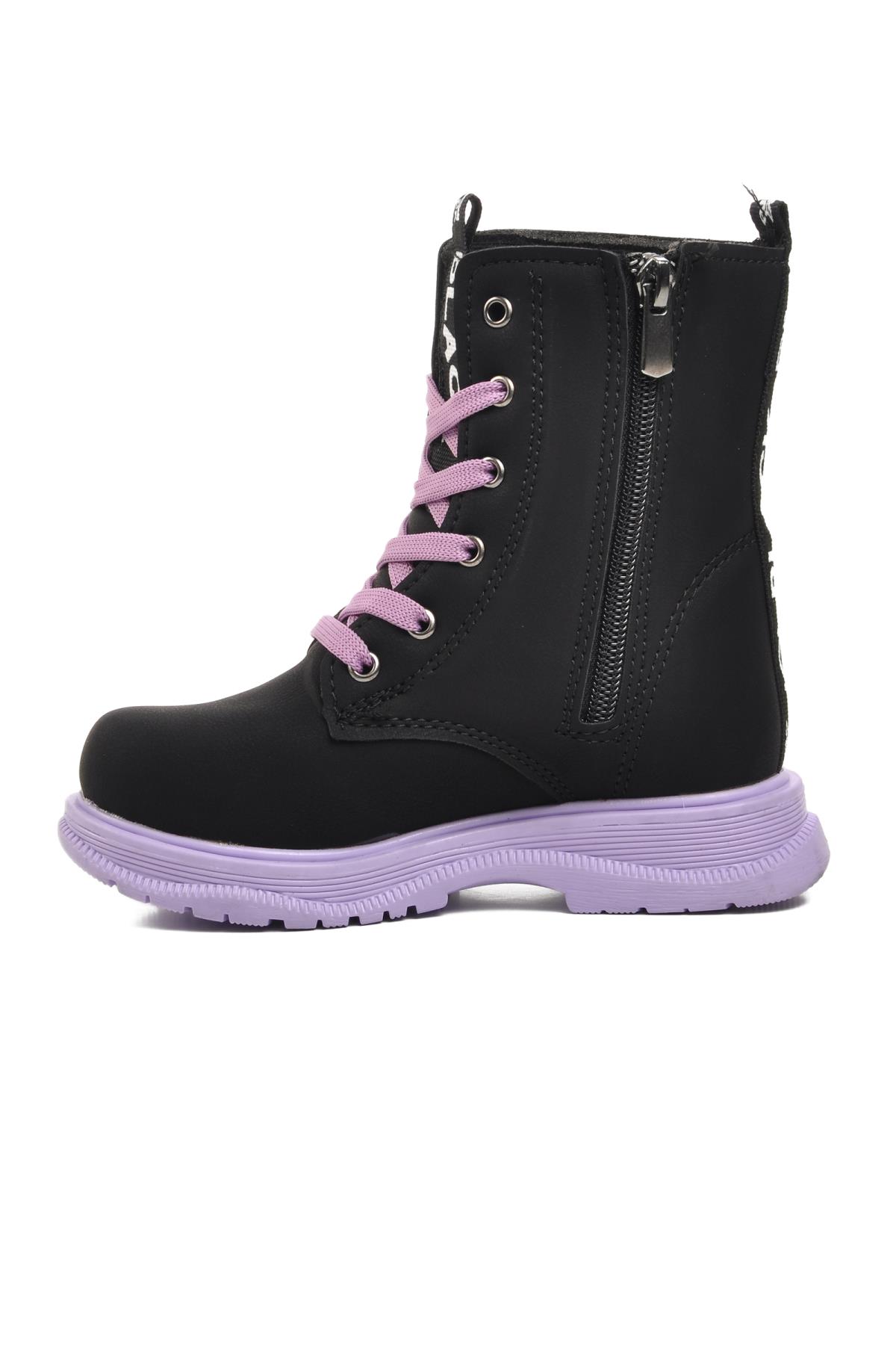 Peris-P Siyah-Lila İçi Kürklü Kız Çocuk Bot - Görsel 4