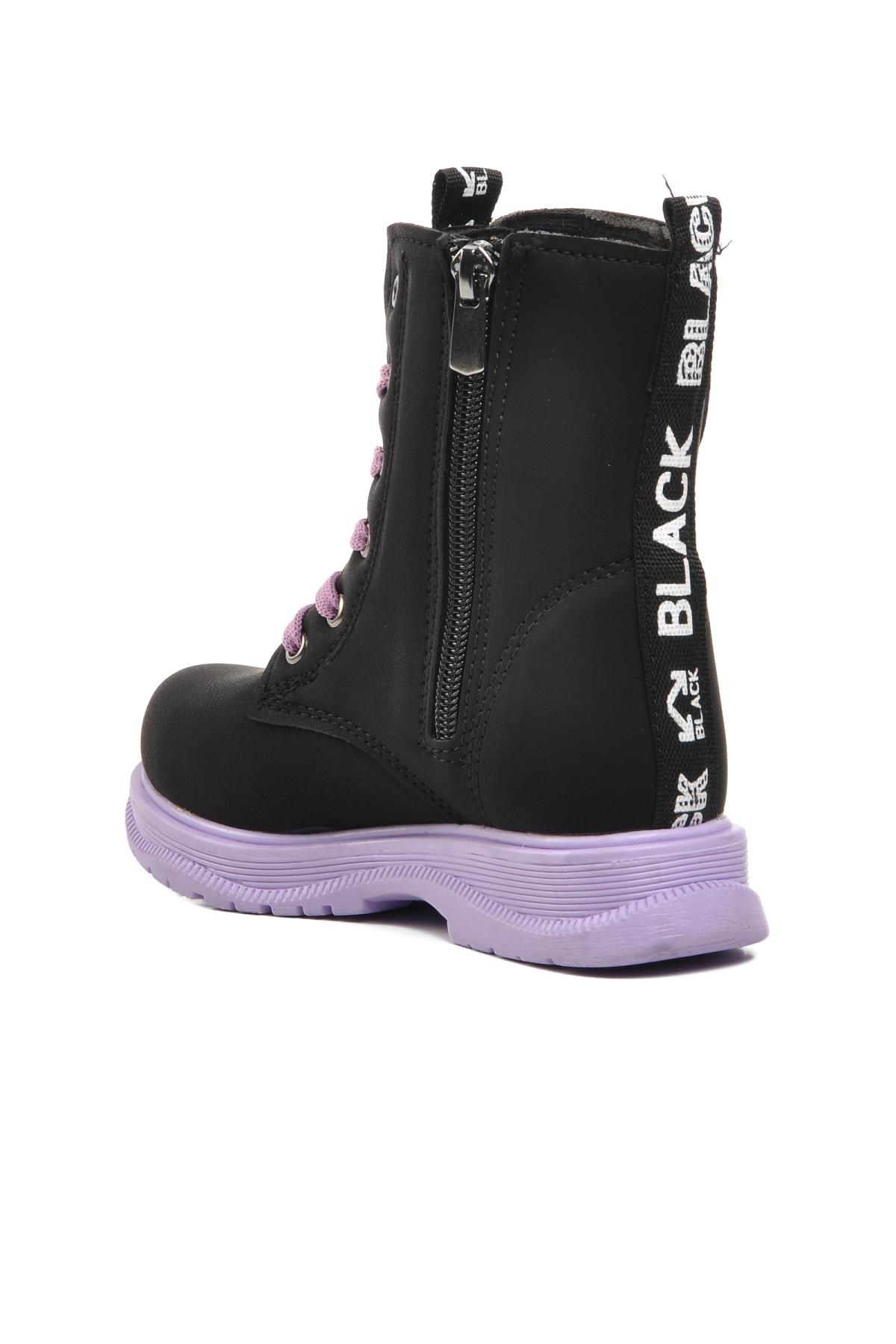 Peris-P Siyah-Lila İçi Kürklü Kız Çocuk Bot - Görsel 5
