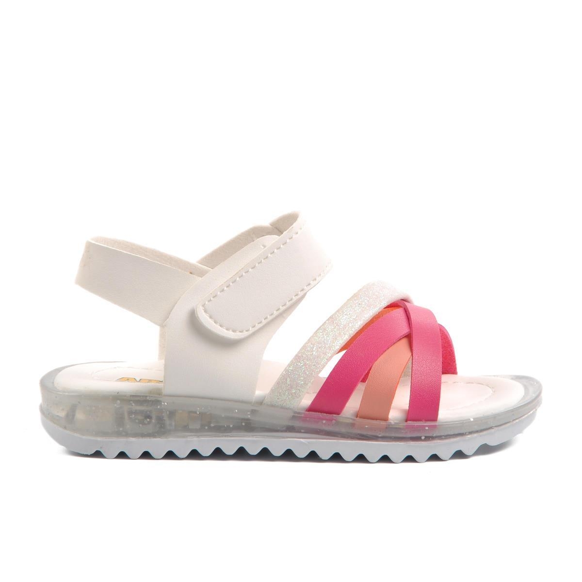 AyakmodArz 9000-B Beyaz-Fuşya-Pembe Bebek Sandalet