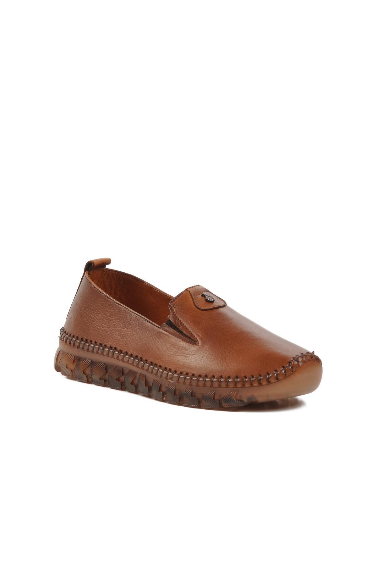 9059 Taba Hakiki Deri Kadın Günlük Ayakkabı - Görsel 2