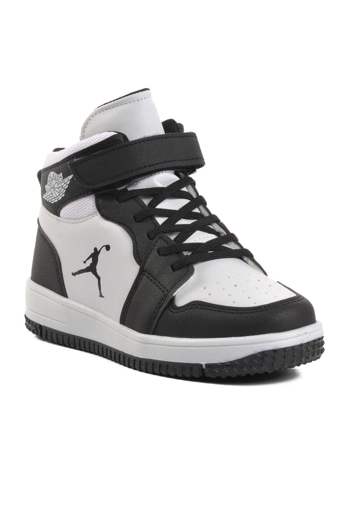 Haykat Uzun-F Siyah-Beyaz Çocuk Hi Sneaker - Görsel 2