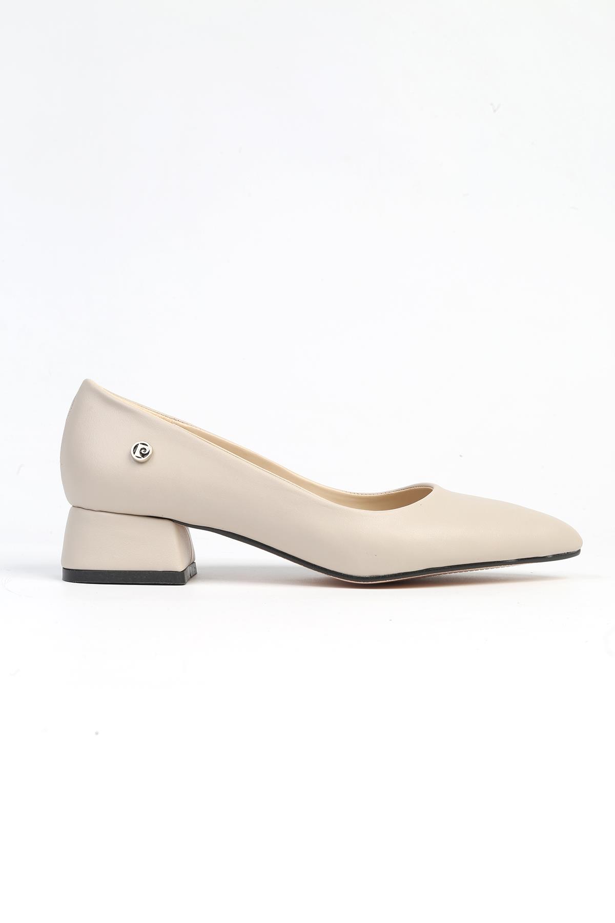 ® PC-52009-3478 Bej Cilt-Kadın Topuklu Ayakkabı - Görsel 2
