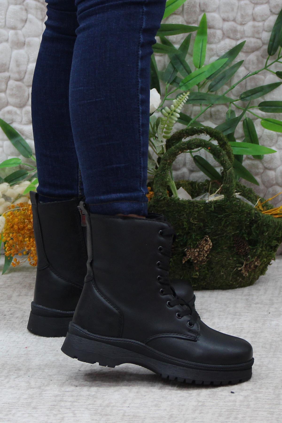 7660 Anatomik İçi Polar Kaymaz Taban Kız Çocuk Bot - Görsel 4