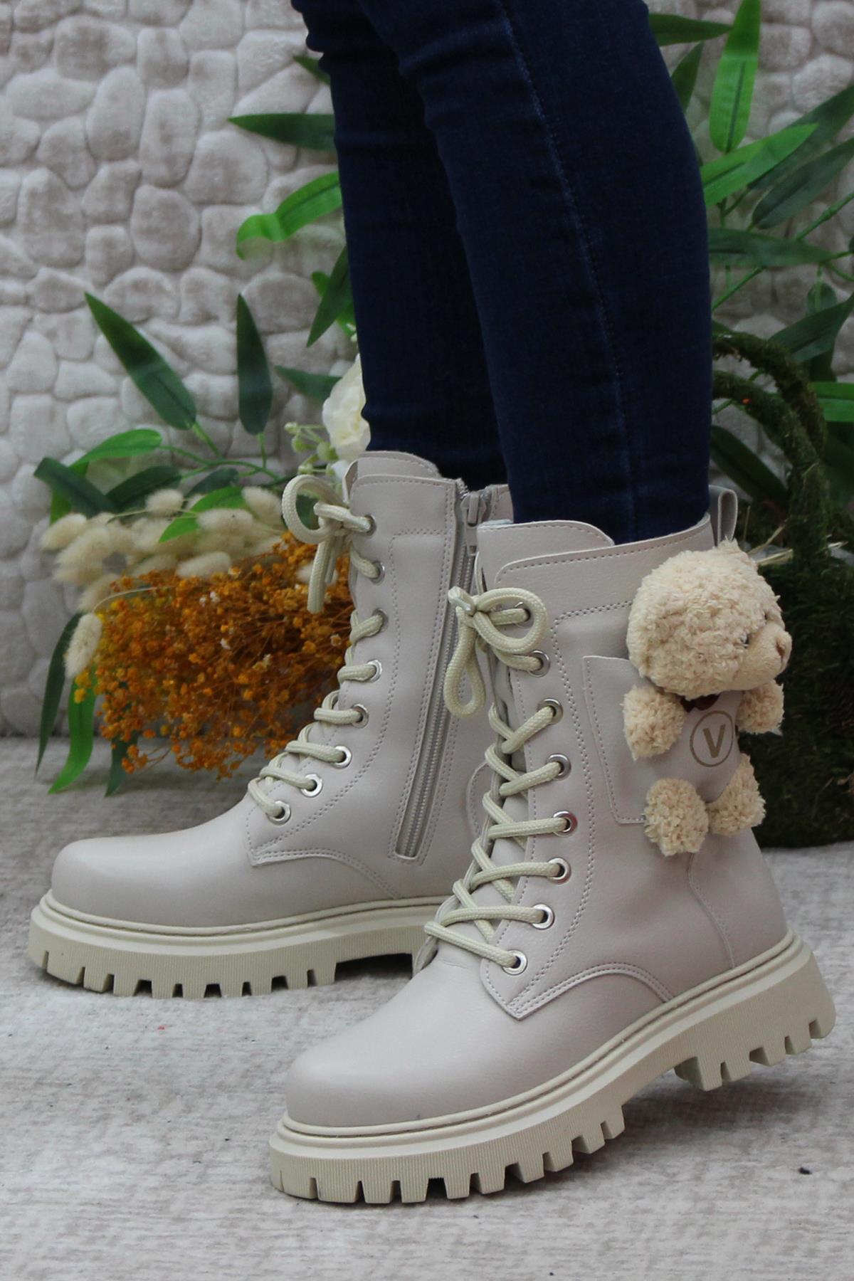 35101 Anatomik Sıcak Astar Kaymaz Taban Postal Kız Çocuk Bot - Görsel 5