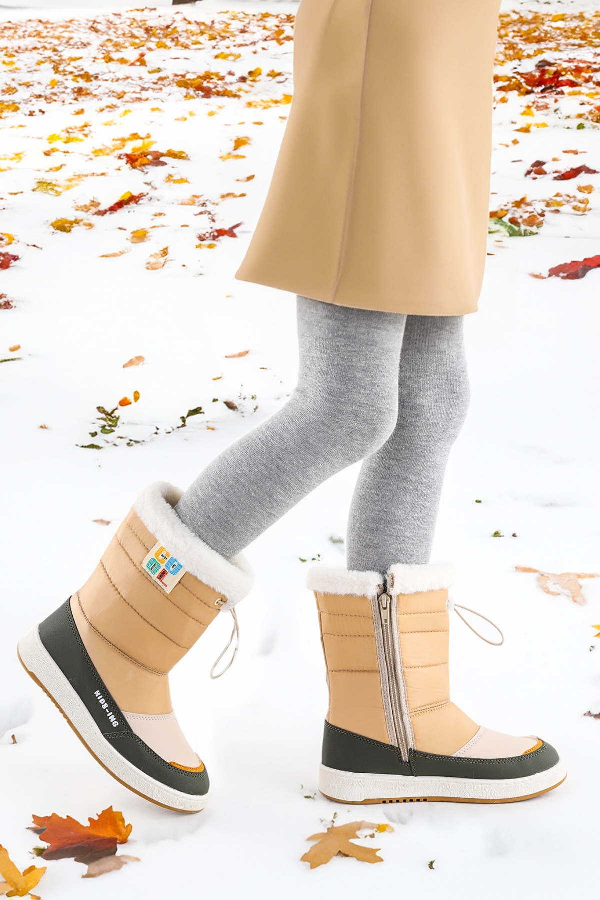 Havana Fermuarlı Günlük Kız Çocuk Kar Botu Bej - Görsel 2