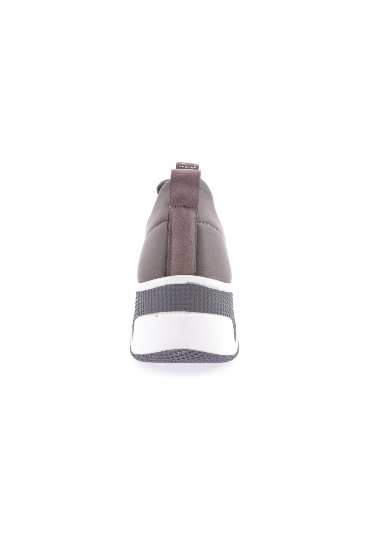 3044-22K Kadin Kalin Taban Silvert Taşli Sneakres Ayakkabi - Görsel 5