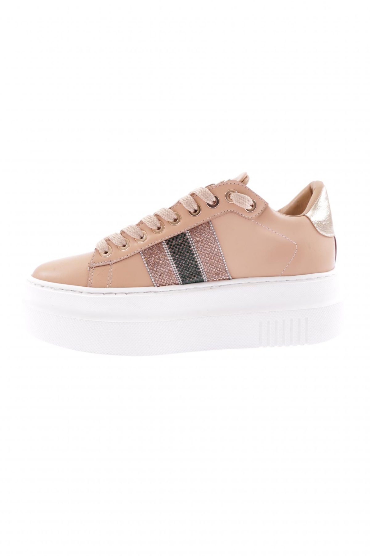 Es865-23Y Kadin Kalin Silver Taşli Sneakers Ayakkabi - Görsel 4