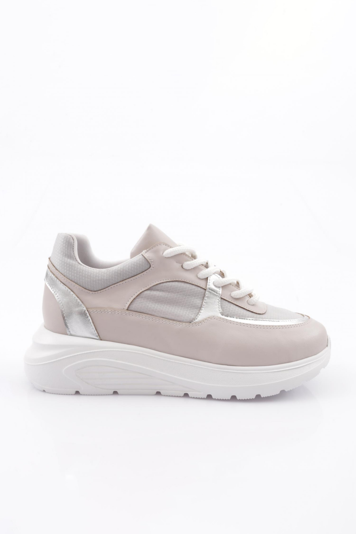 Es868 Kadin Kalin Taban File Detayli Sneakers Ayakkabi - Görsel 2