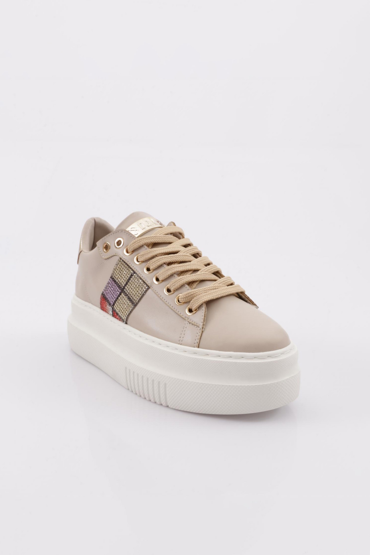 Es861 Kadin Kalin Taban Silver Taşli Sneakers Ayakkabi - Görsel 3