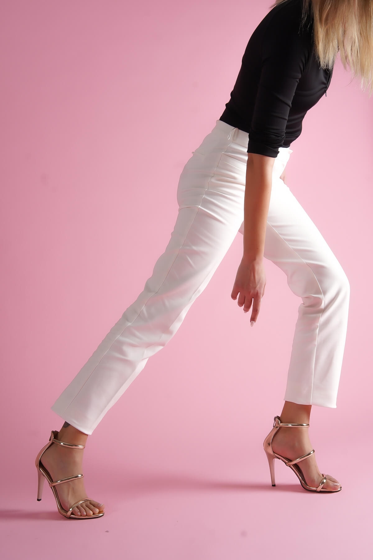 Toryo Gold Üç Bantlı Topuklu Ayakkabı - Görsel 3